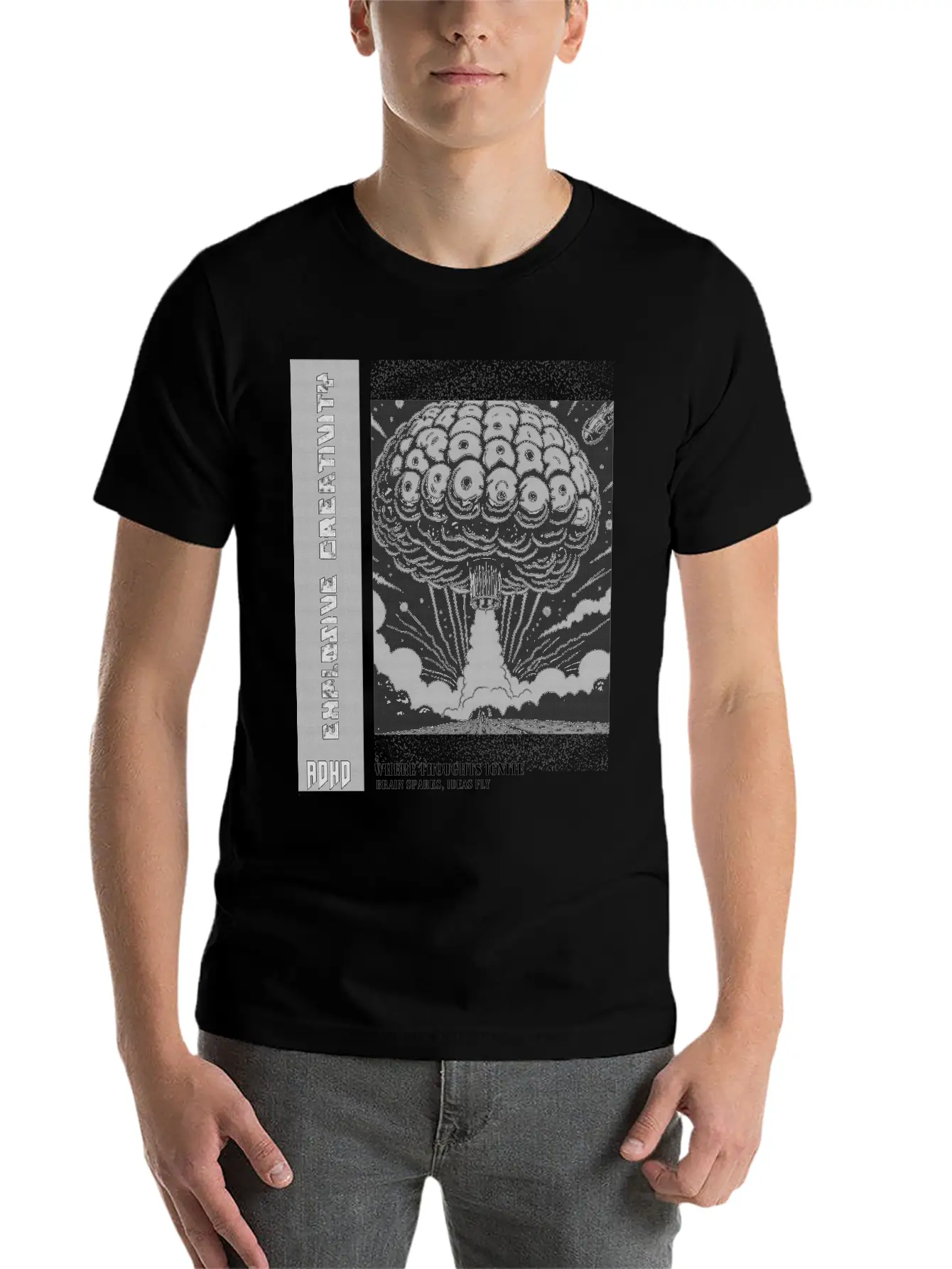 "Explosive Creativity - ADHD, Brain Sparks, Ideas Unisex Short Sleeve Soft Cotton T-Shirt – Casual Everyday Wear