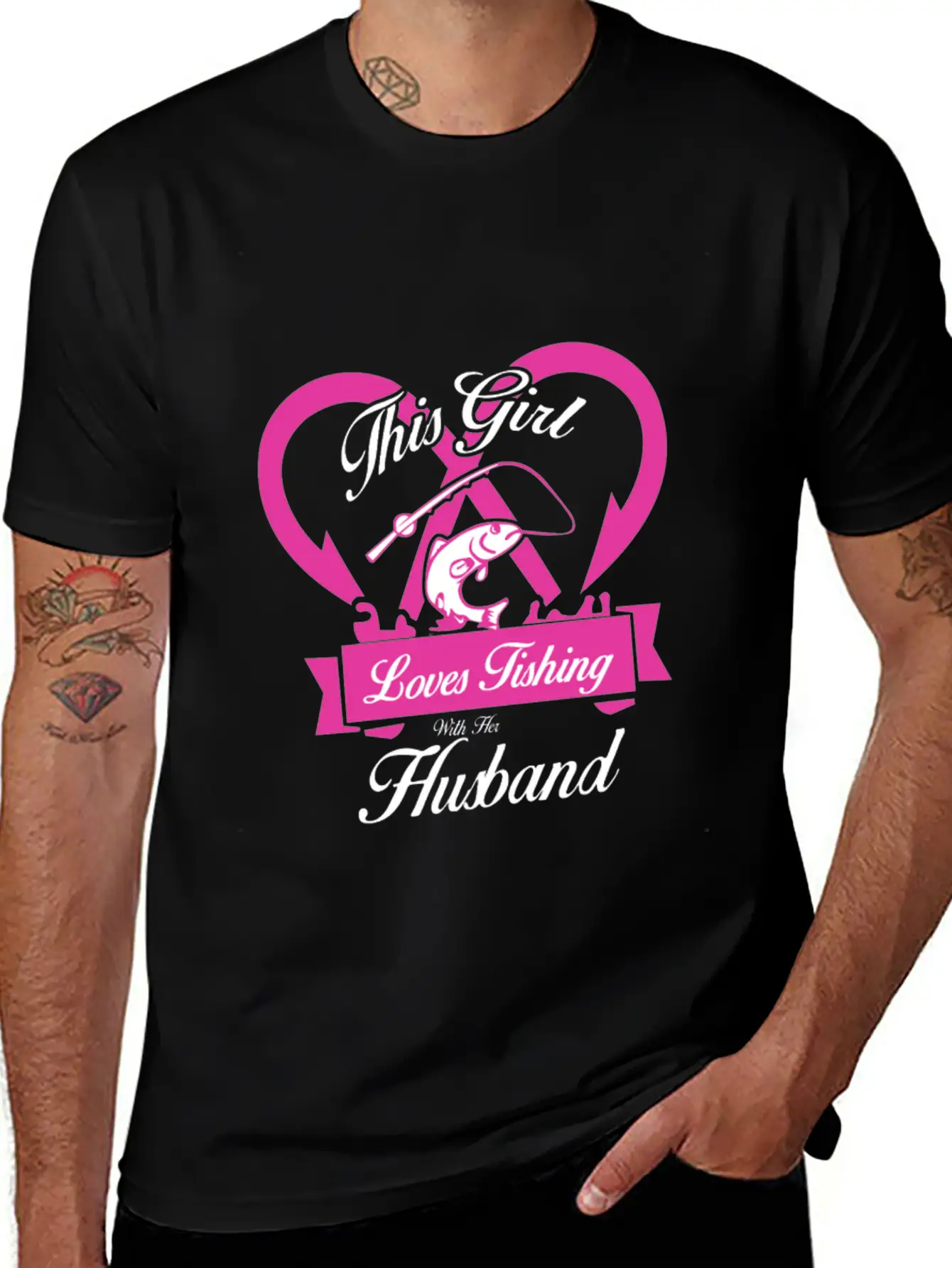 Fishing - This Girl Loves Fishing With Her Husba Classic Cotton Tee – Unisex Comfort For Any Season