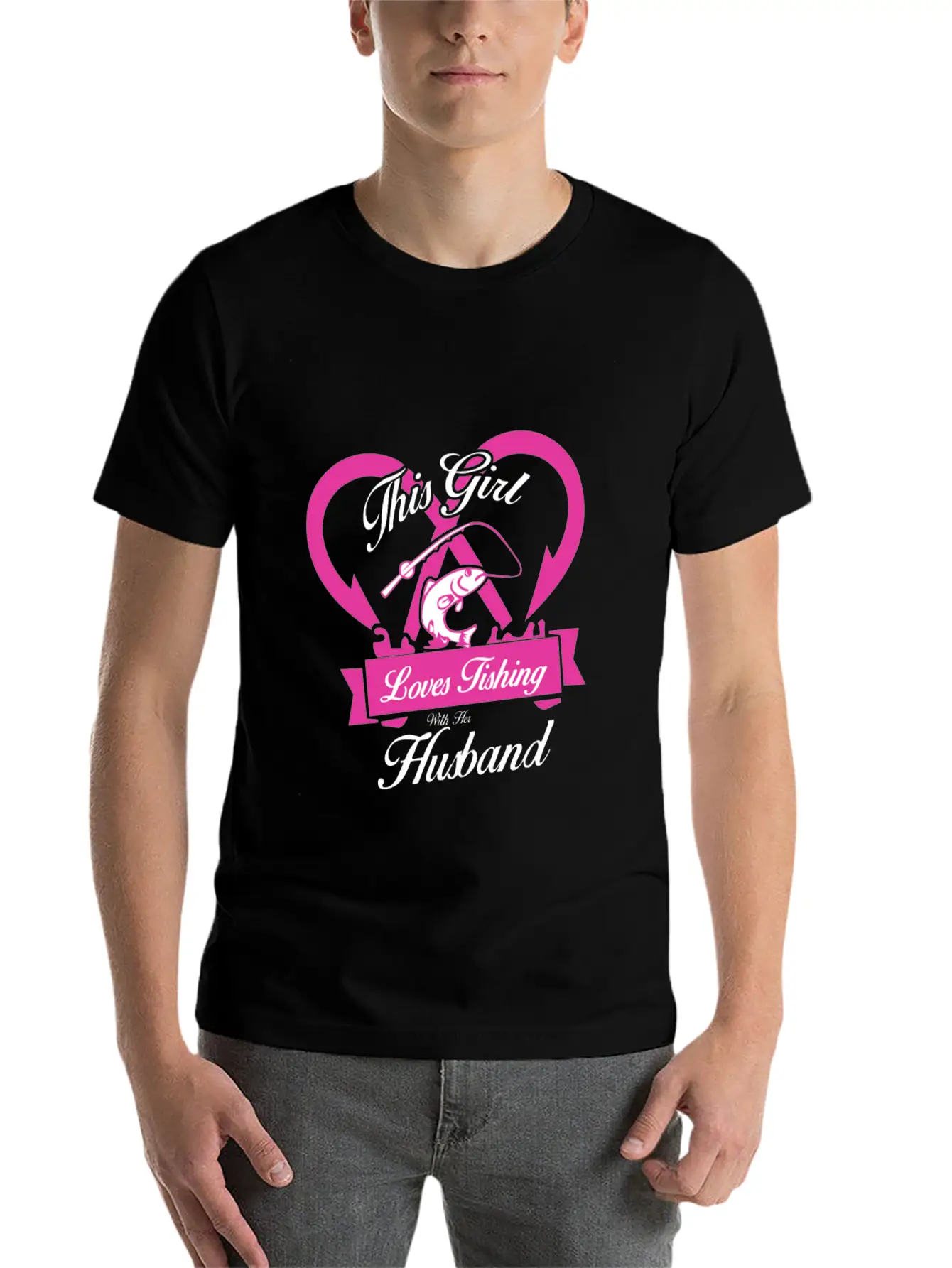 Fishing - This Girl Loves Fishing With Her Husba Classic Cotton Tee – Unisex Comfort For Any Season