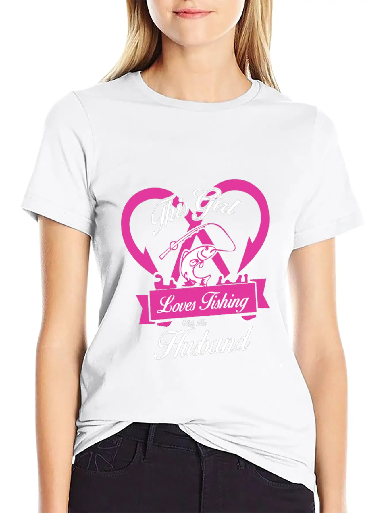 Fishing - This Girl Loves Fishing With Her Husba Classic Cotton Tee – Unisex Comfort For Any Season
