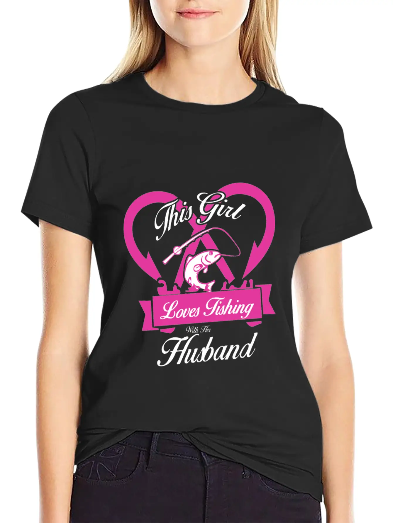 Fishing - This Girl Loves Fishing With Her Husba Classic Cotton Tee – Unisex Comfort For Any Season