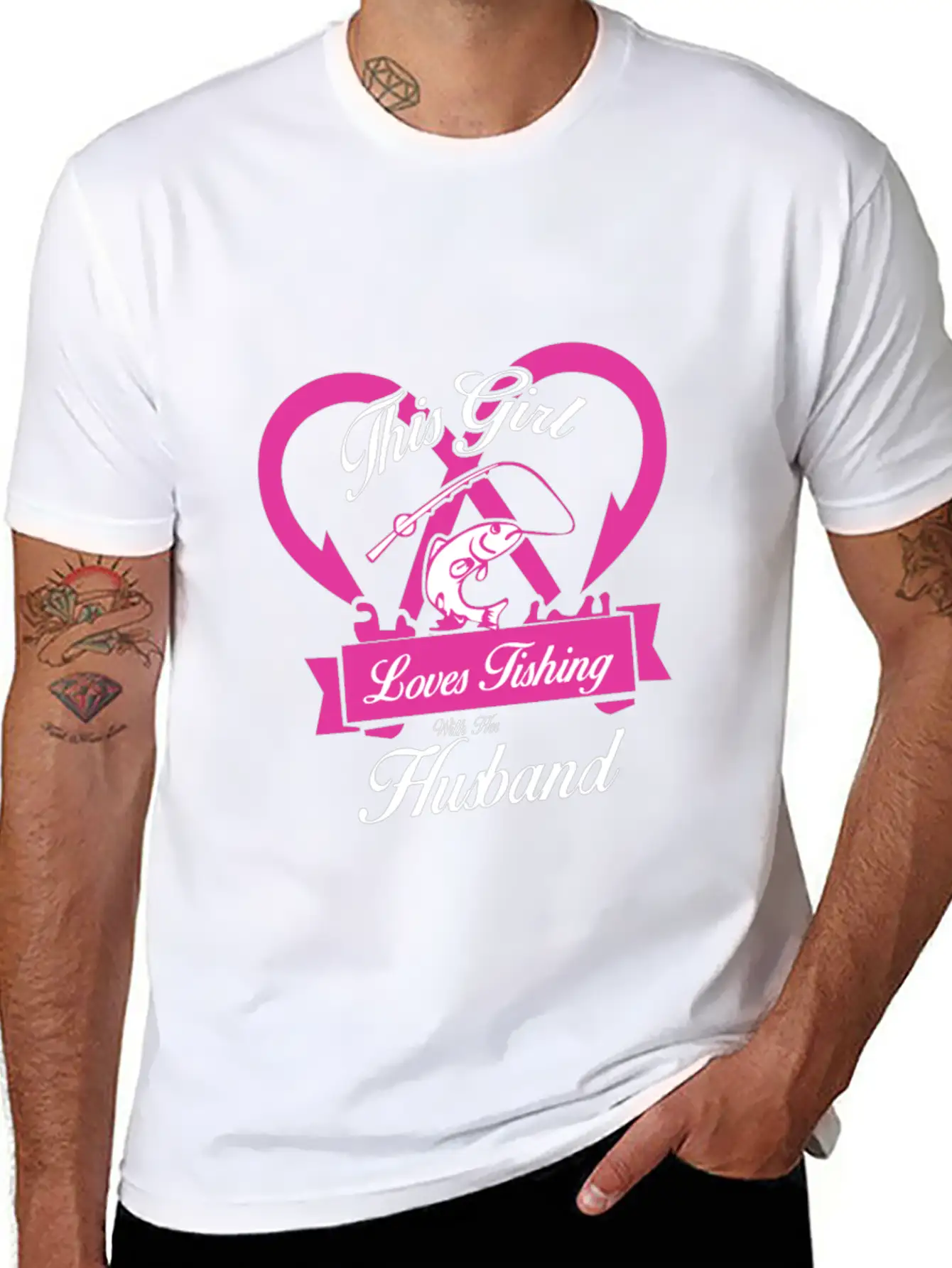 Fishing - This Girl Loves Fishing With Her Husba Classic Cotton Tee – Unisex Comfort For Any Season