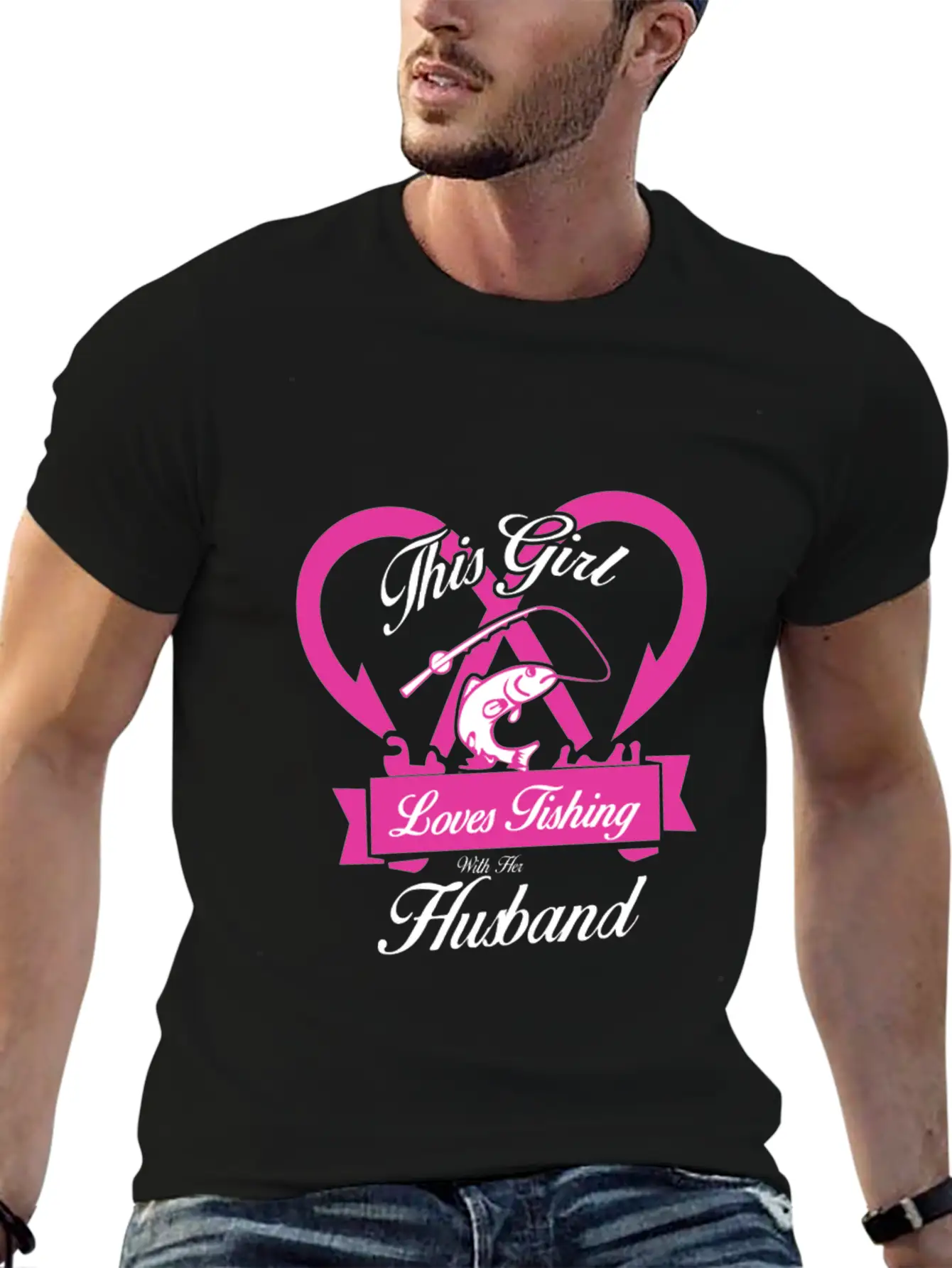 Fishing - This Girl Loves Fishing With Her Husba Classic Cotton Tee – Unisex Comfort For Any Season