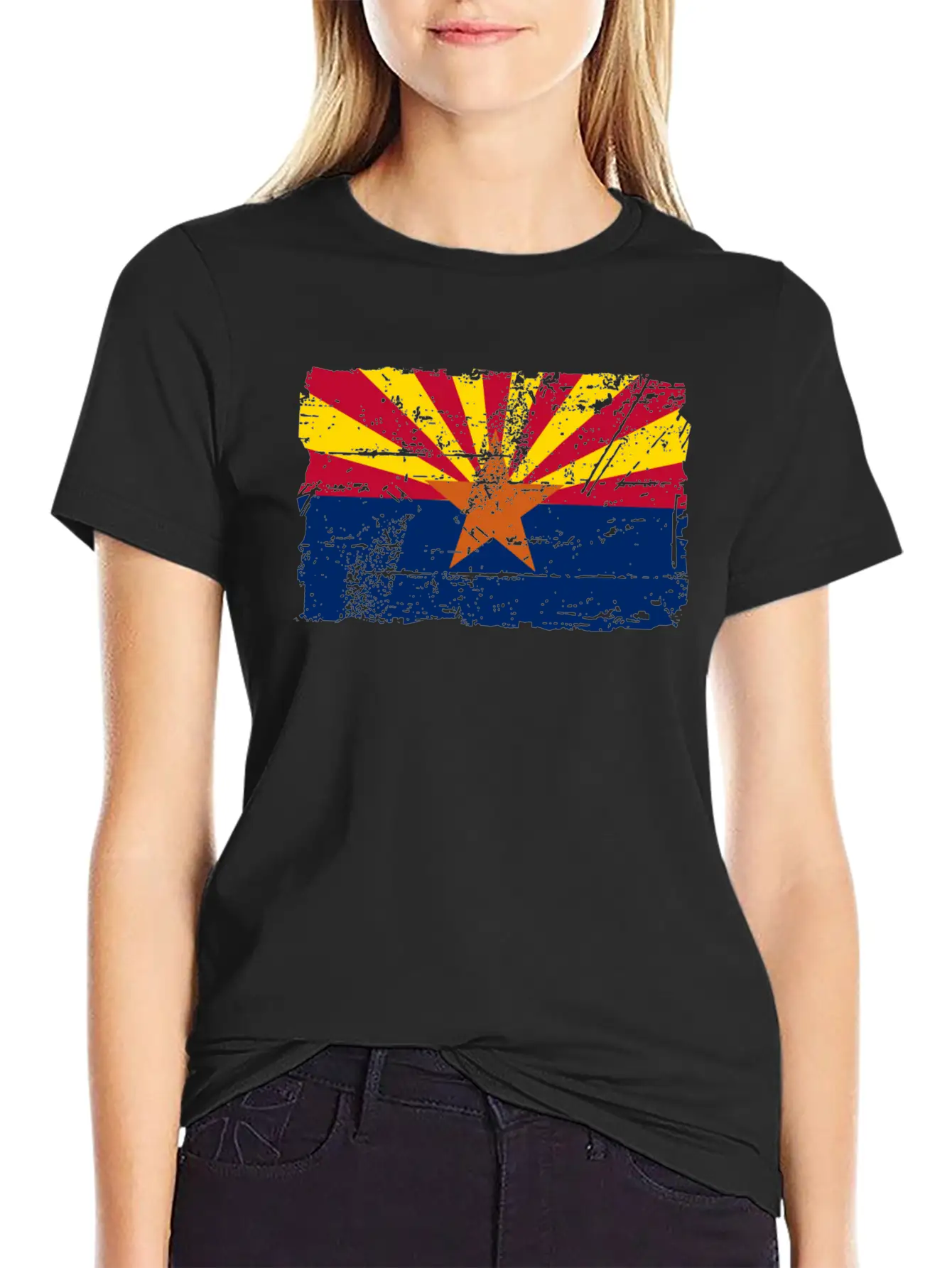 Flag Of Arizona - Vintage Look Casual Graphic T-Shirt – Simple And Comfortable Daily Wear
