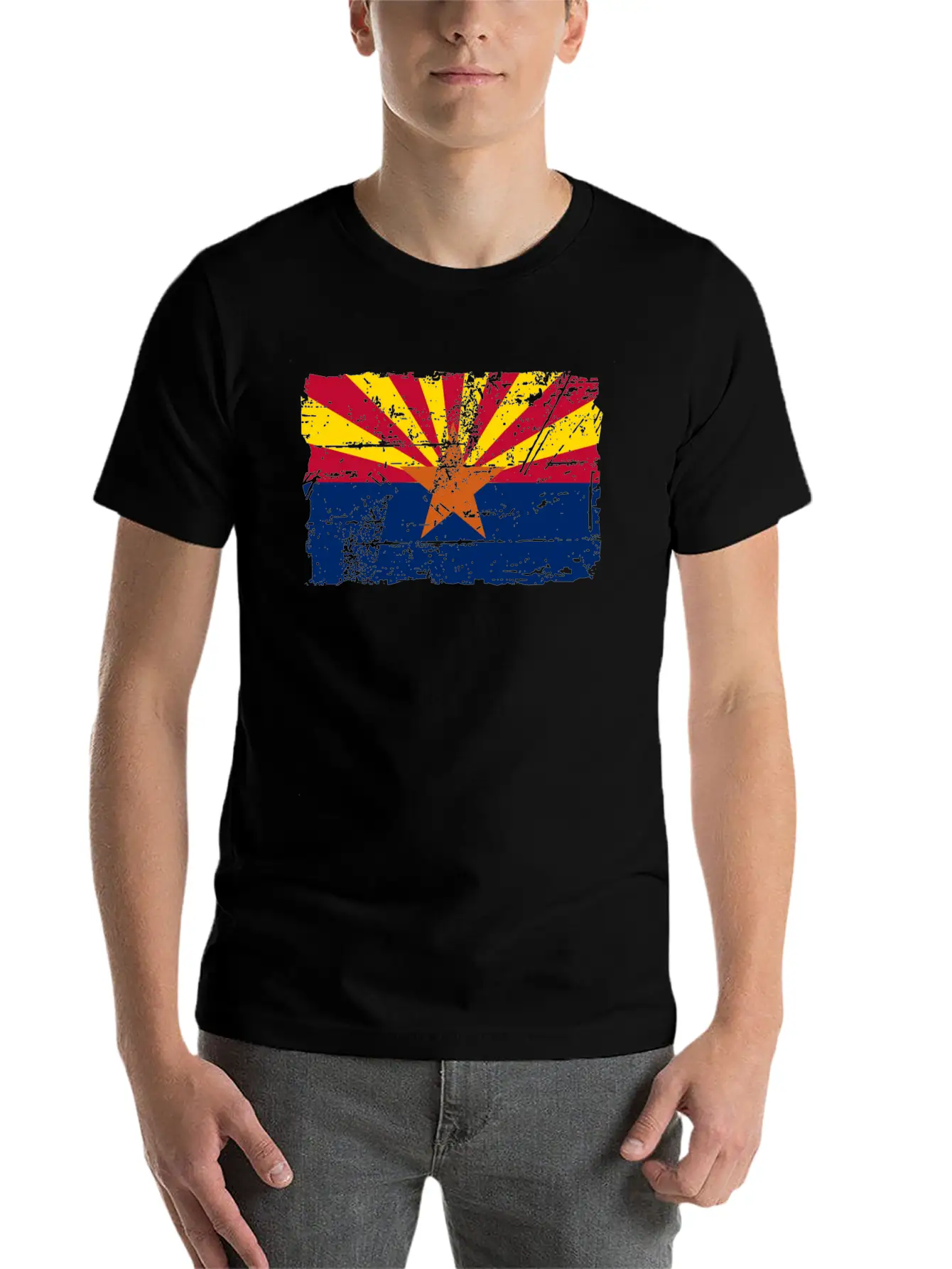 Flag Of Arizona - Vintage Look Casual Graphic T-Shirt – Simple And Comfortable Daily Wear