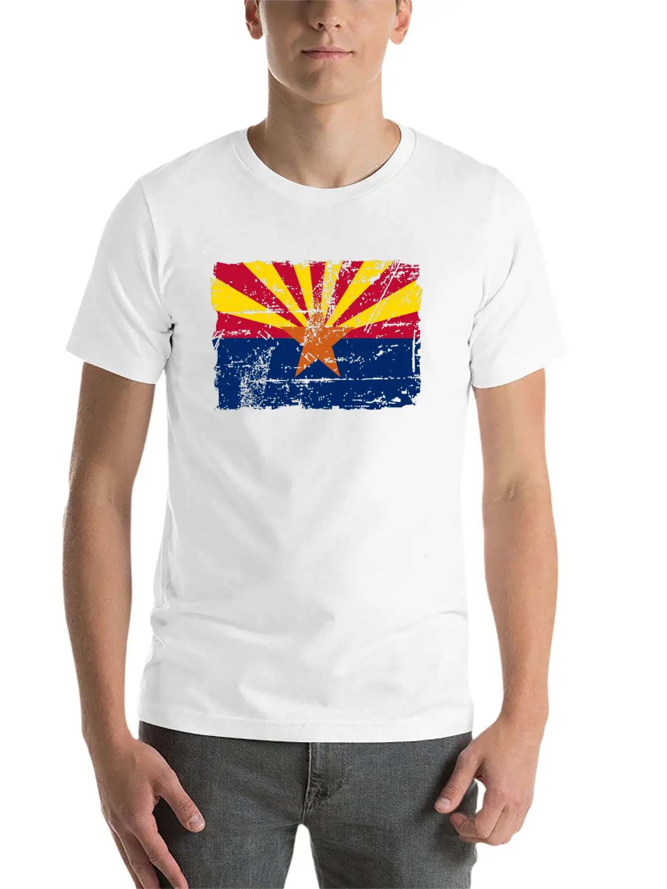 Flag Of Arizona - Vintage Look Casual Graphic T-Shirt – Simple And Comfortable Daily Wear