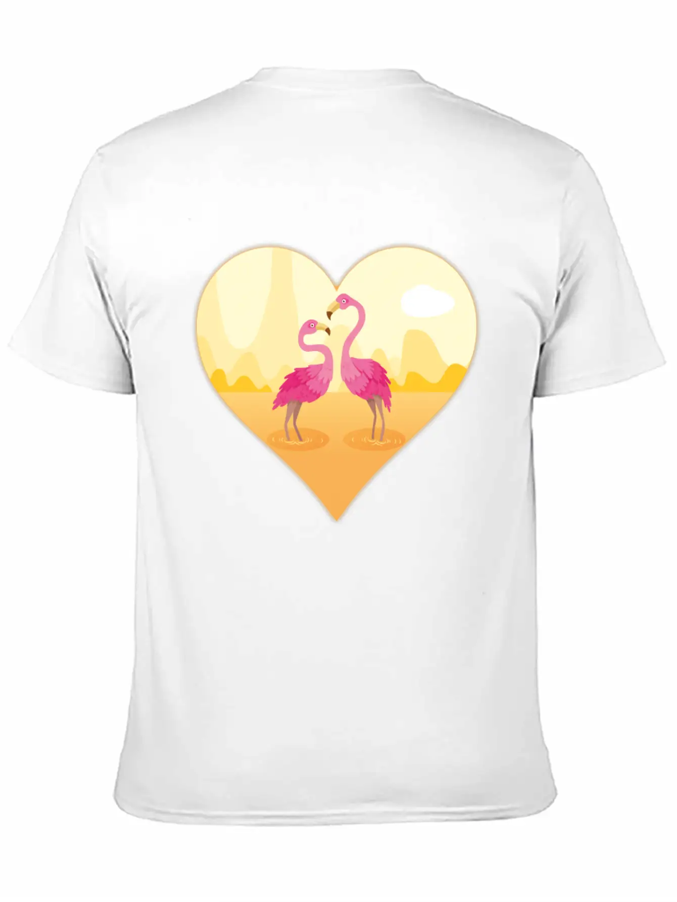 Flamingos Bird Heart Flamingo Cute Flamingo Gift Essential Unisex Summer Tee – Soft Cotton Casual Fit