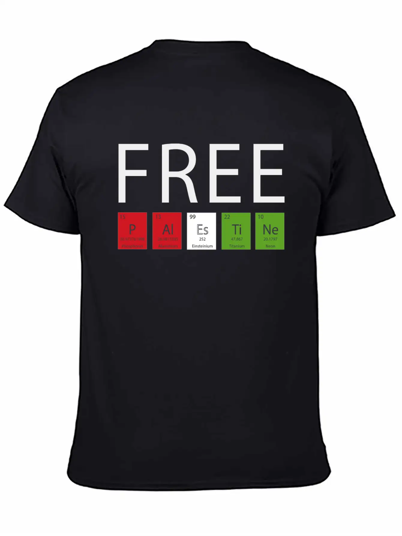 FREE PALESTINE BY CHEMISTRY ELEMENTS Casual Graphic T-Shirt – Simple And Comfortable Daily Wear
