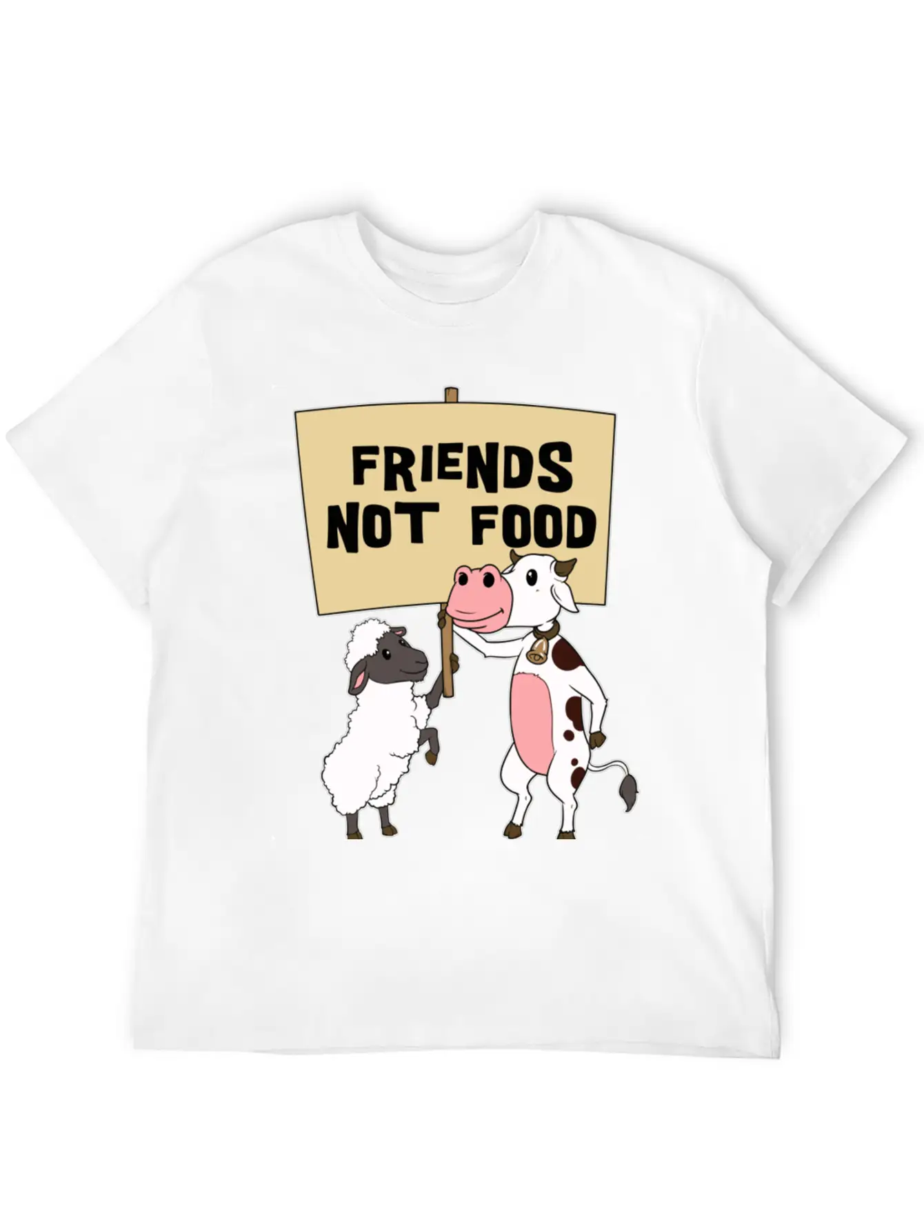 Friends - Not Food - Vegetarian - Vegan Casual Graphic T-Shirt – Simple And Comfortable Daily Wear