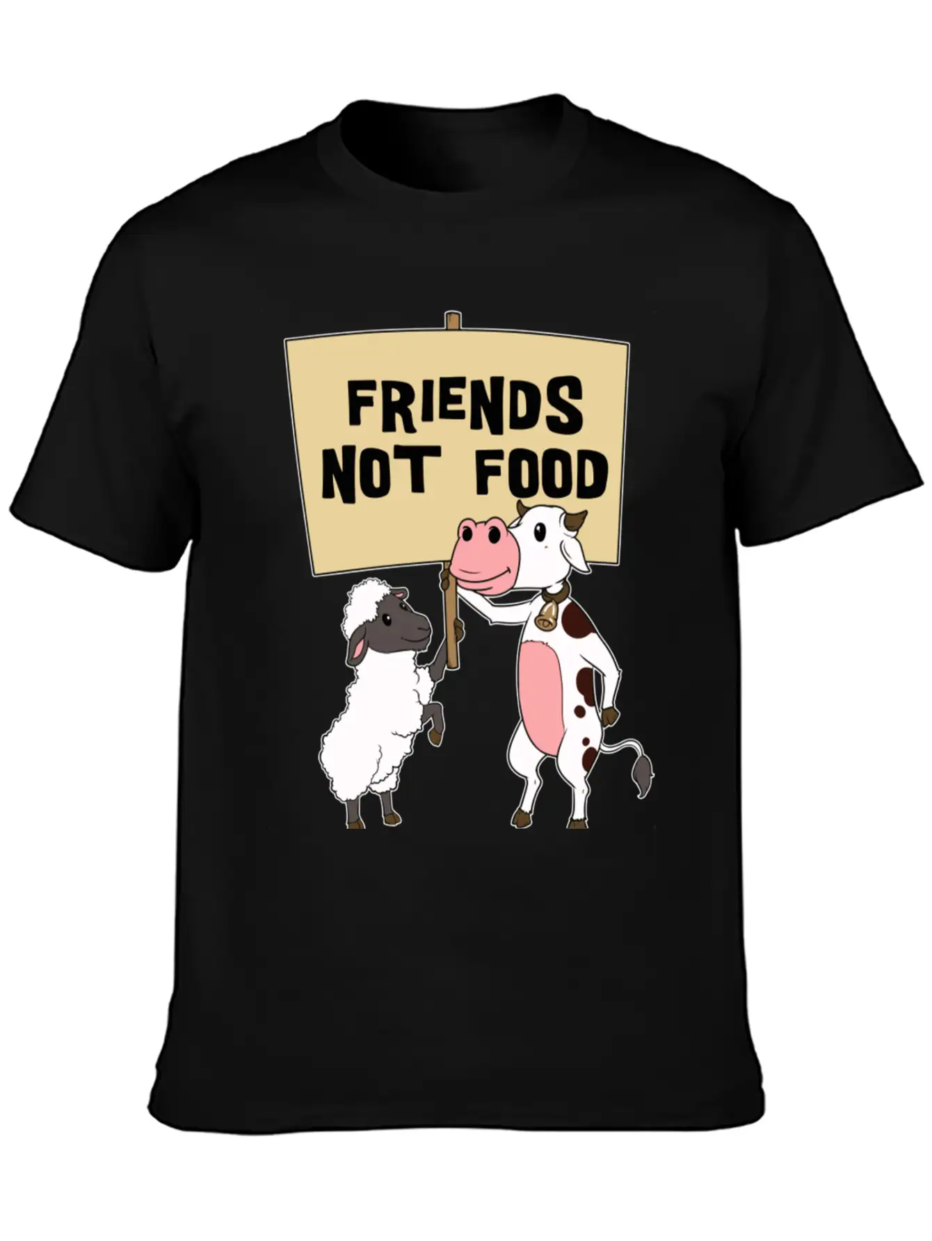 Friends - Not Food - Vegetarian - Vegan Casual Graphic T-Shirt – Simple And Comfortable Daily Wear