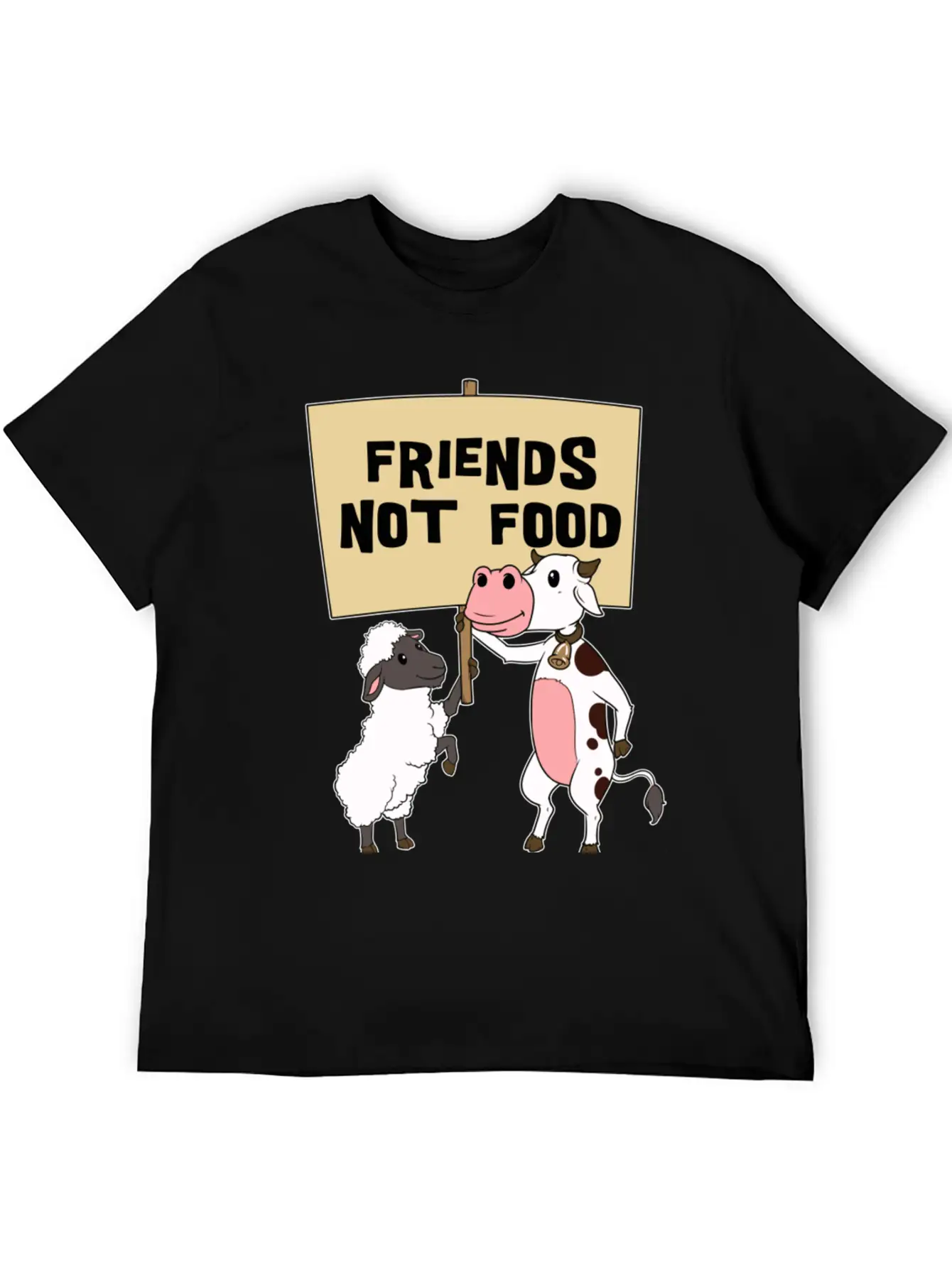 Friends - Not Food - Vegetarian - Vegan Casual Graphic T-Shirt – Simple And Comfortable Daily Wear