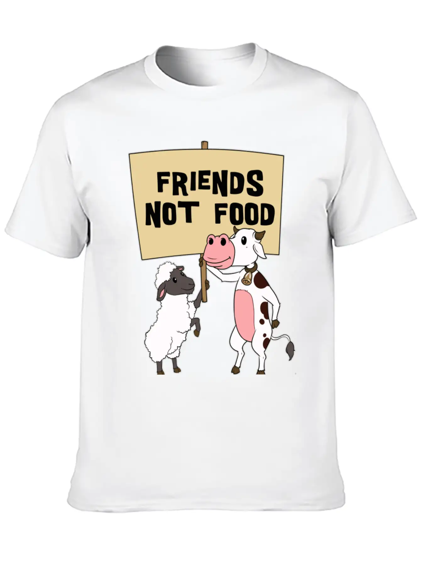 Friends - Not Food - Vegetarian - Vegan Casual Graphic T-Shirt – Simple And Comfortable Daily Wear