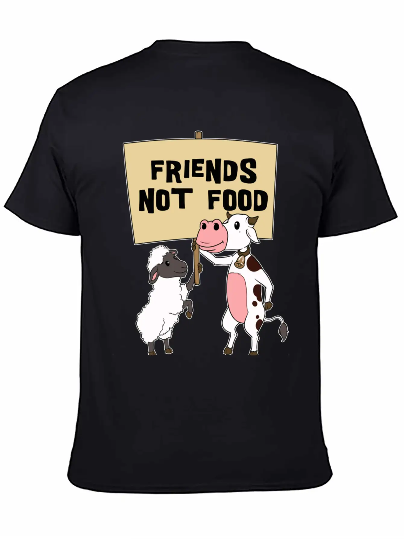 Friends - Not Food - Vegetarian - Vegan Casual Graphic T-Shirt – Simple And Comfortable Daily Wear