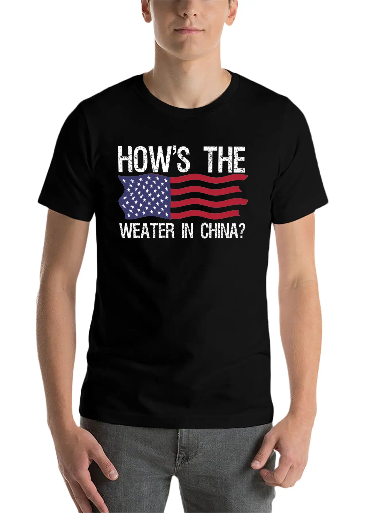 Funny Biden How S The Weather In China T Shirt Casual Graphic T-Shirt – Simple And Comfortable Daily Wear