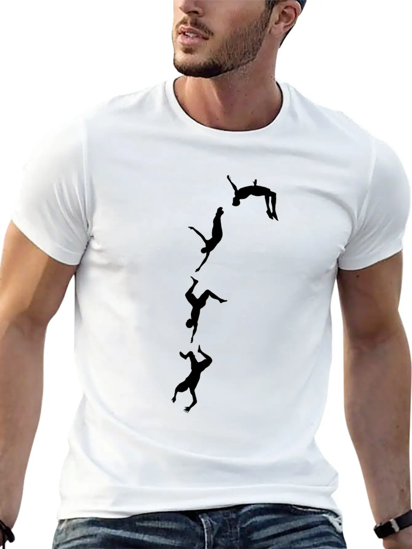 Funny Cliff Jumping - Cliff Diving Stunts Essential Unisex Summer Tee – Soft Cotton Casual Fit