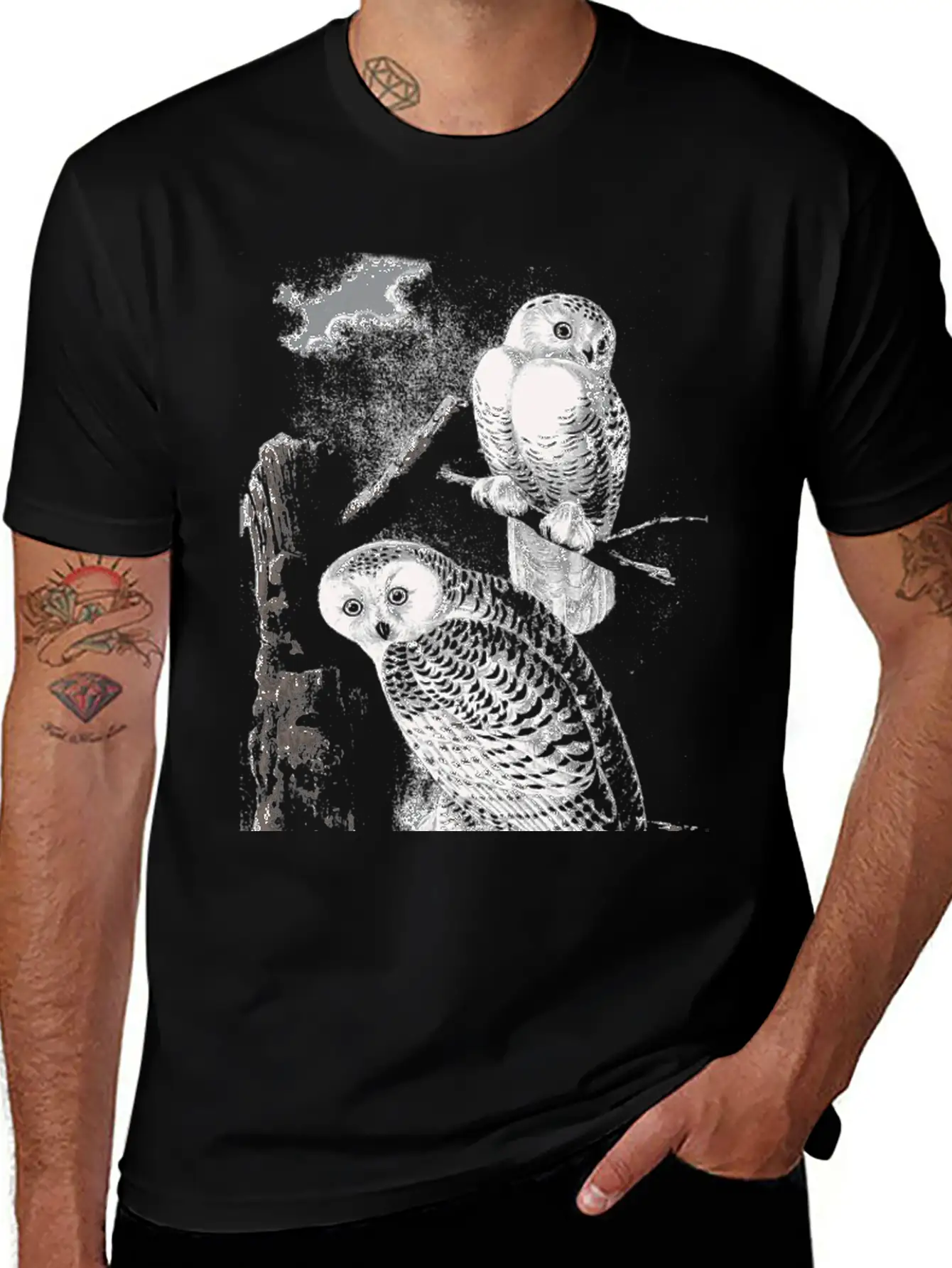 Funny Cute Snowy Owls Bird Animal Owl Face Owl Mom Classic Cotton Tee – Unisex Comfort For Any Season
