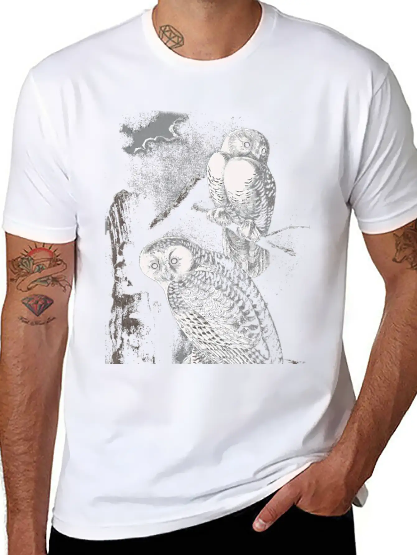 Funny Cute Snowy Owls Bird Animal Owl Face Owl Mom Classic Cotton Tee – Unisex Comfort For Any Season