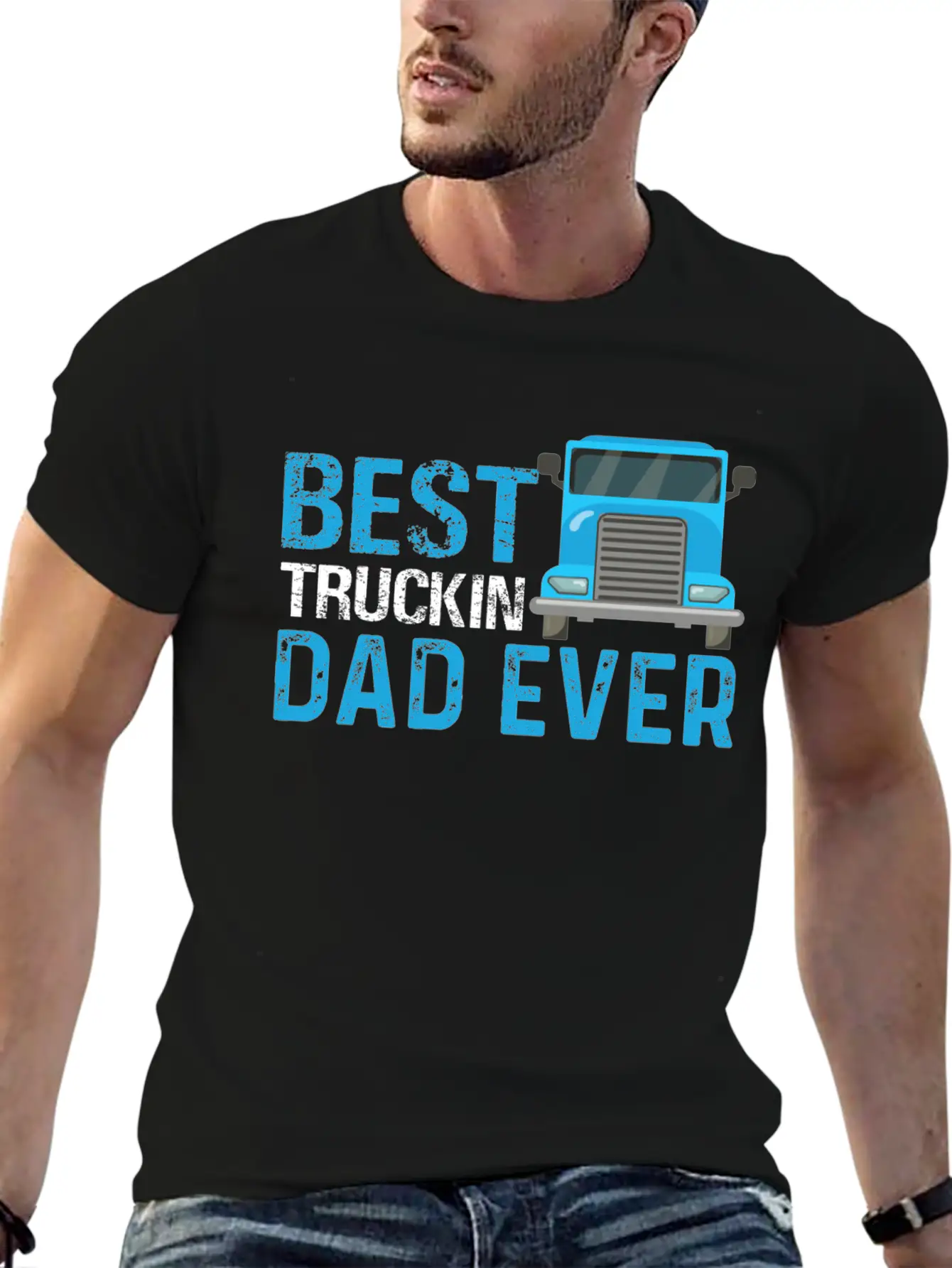 Funny Dad Trucks Lovers - Dad Truck Drivers Essential Unisex Summer Tee – Soft Cotton Casual Fit