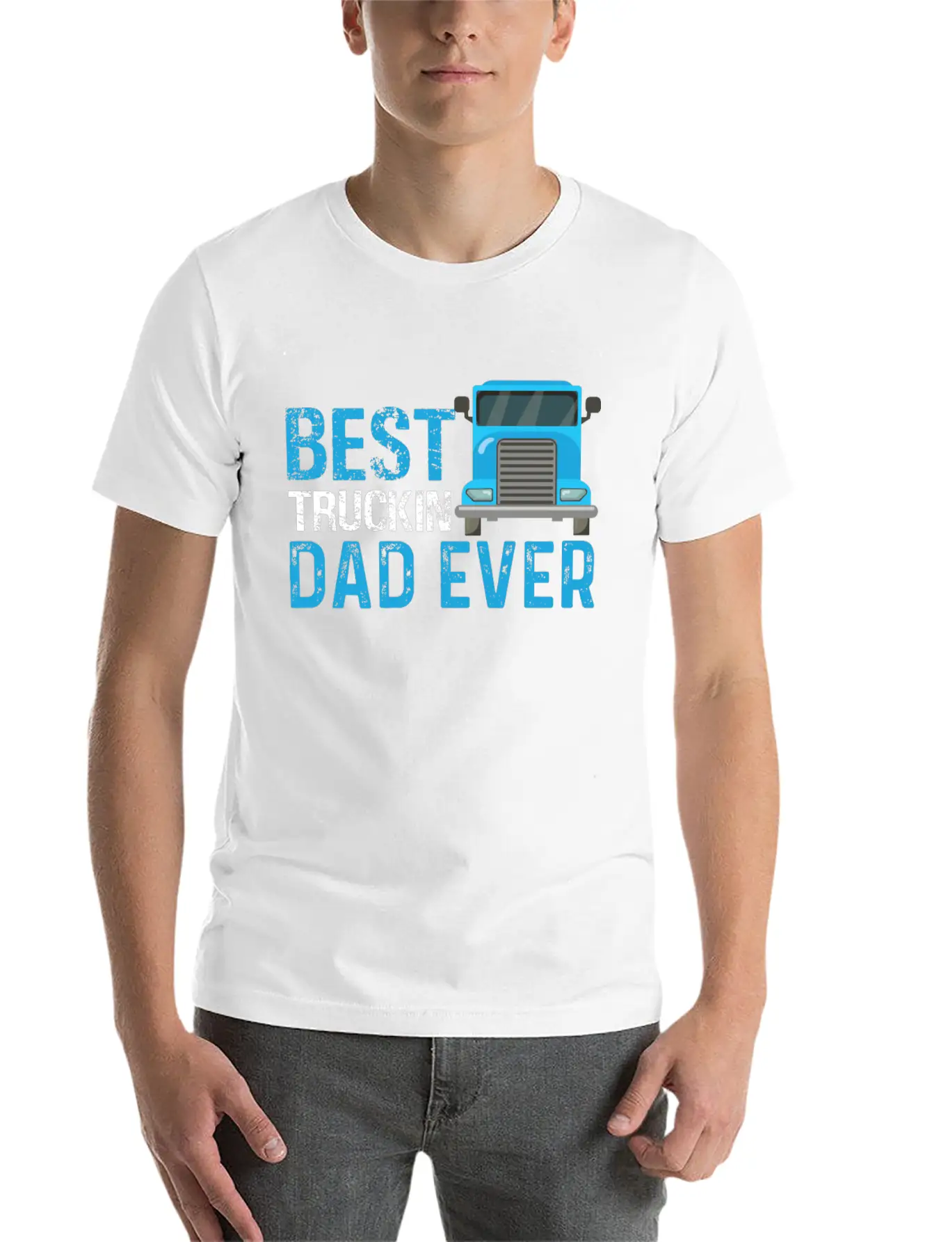 Funny Dad Trucks Lovers - Dad Truck Drivers Essential Unisex Summer Tee – Soft Cotton Casual Fit