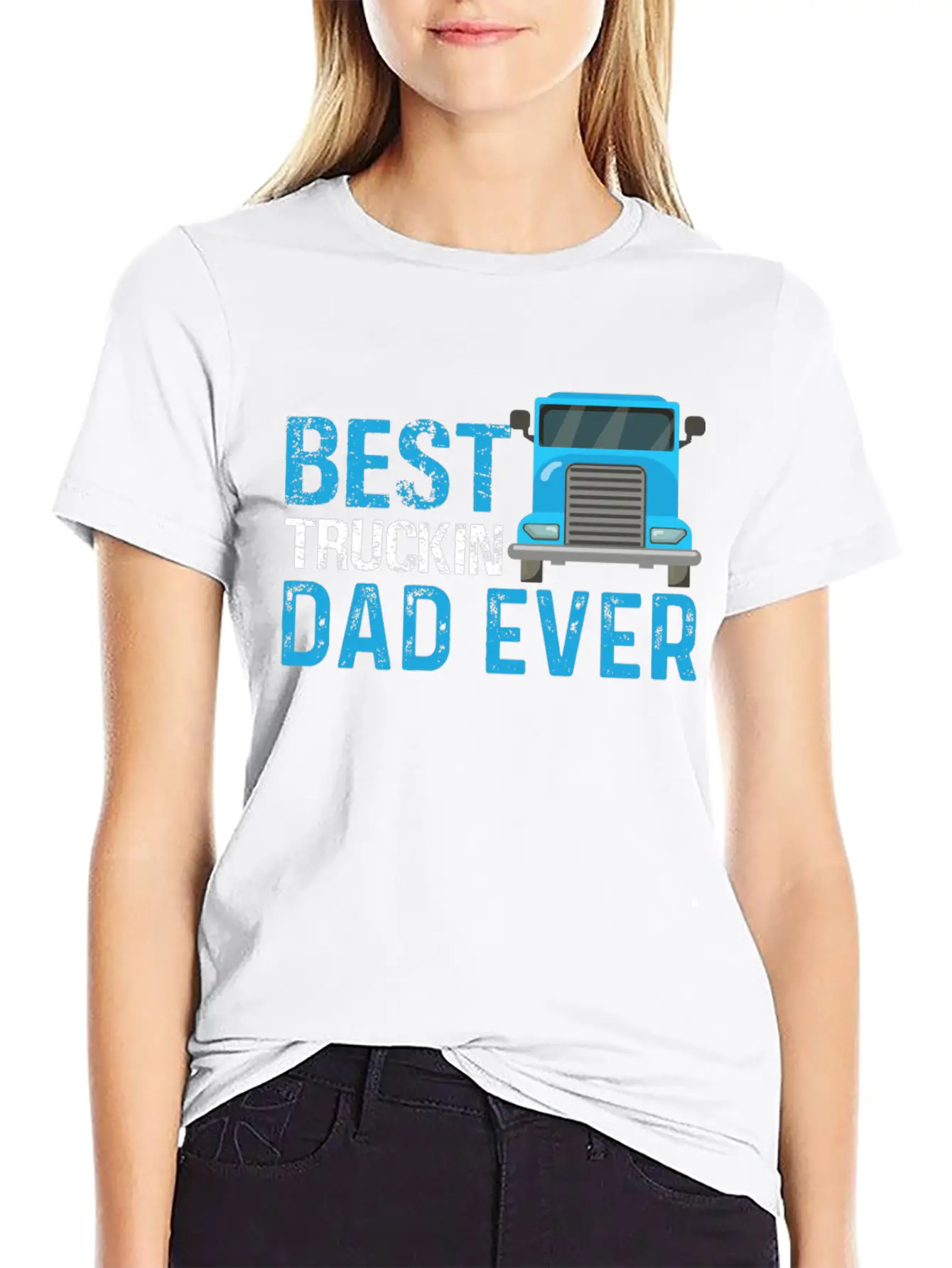 Funny Dad Trucks Lovers - Dad Truck Drivers Essential Unisex Summer Tee – Soft Cotton Casual Fit