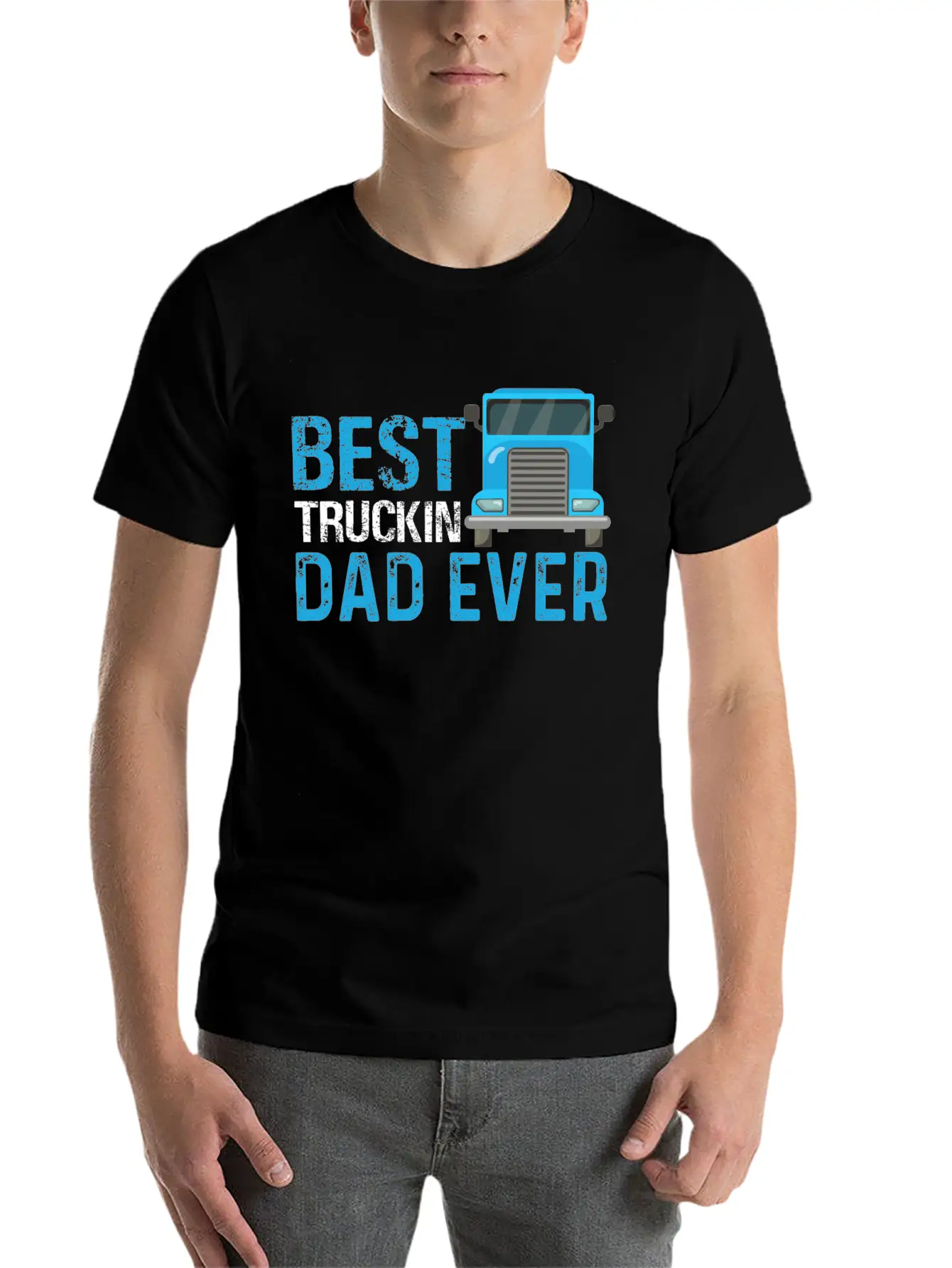 Funny Dad Trucks Lovers - Dad Truck Drivers Essential Unisex Summer Tee – Soft Cotton Casual Fit