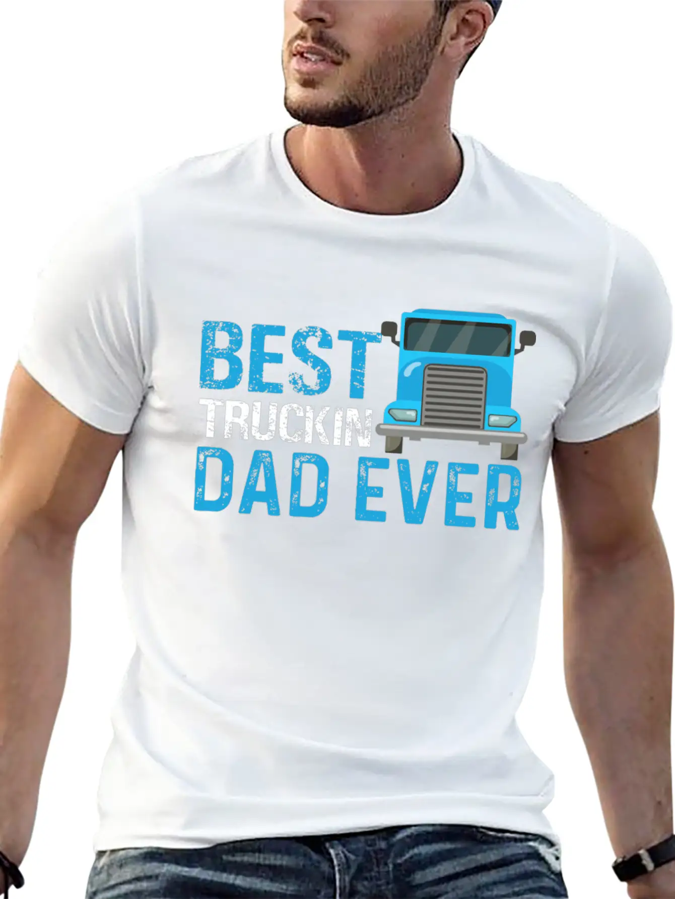 Funny Dad Trucks Lovers - Dad Truck Drivers Essential Unisex Summer Tee – Soft Cotton Casual Fit