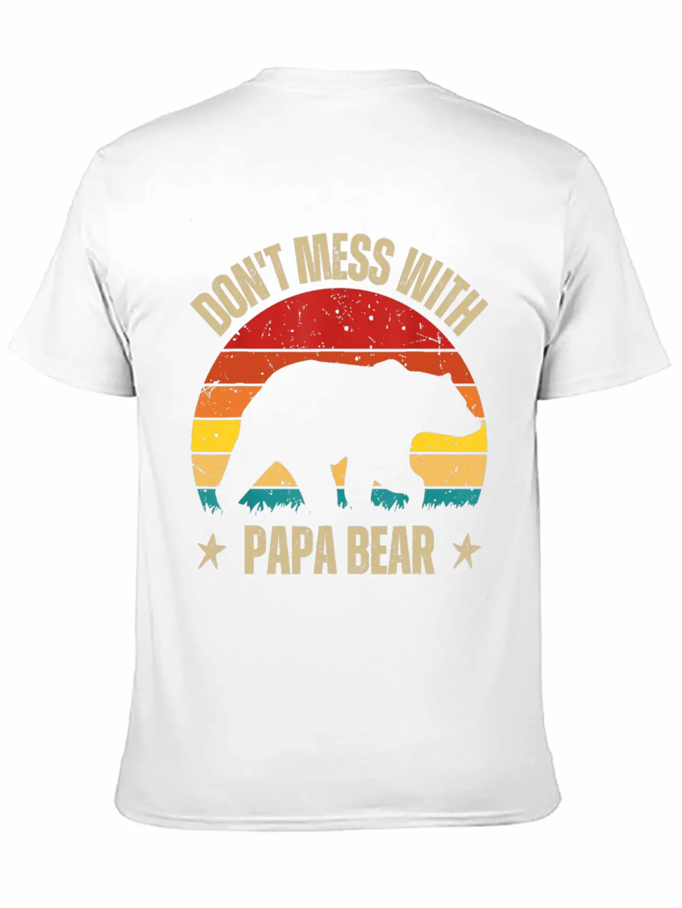 Funny Papa Bear Don't Mess With Papa Bear Retro Casual Graphic T-Shirt – Simple And Comfortable Daily Wear