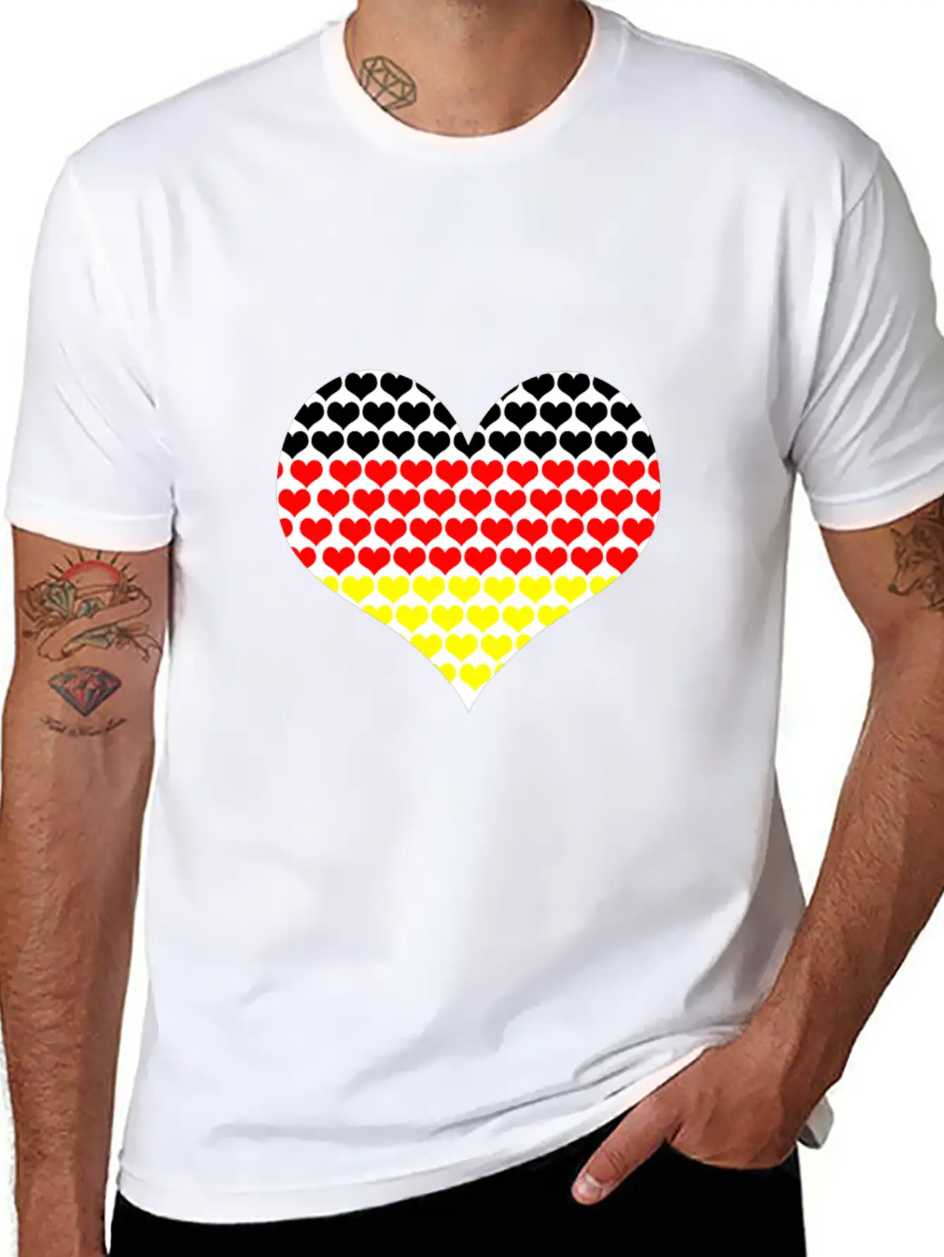 (Germany Flag Heart Shaped) Lightweight Cotton T-Shirt – Daily Comfort Graphic Shirt