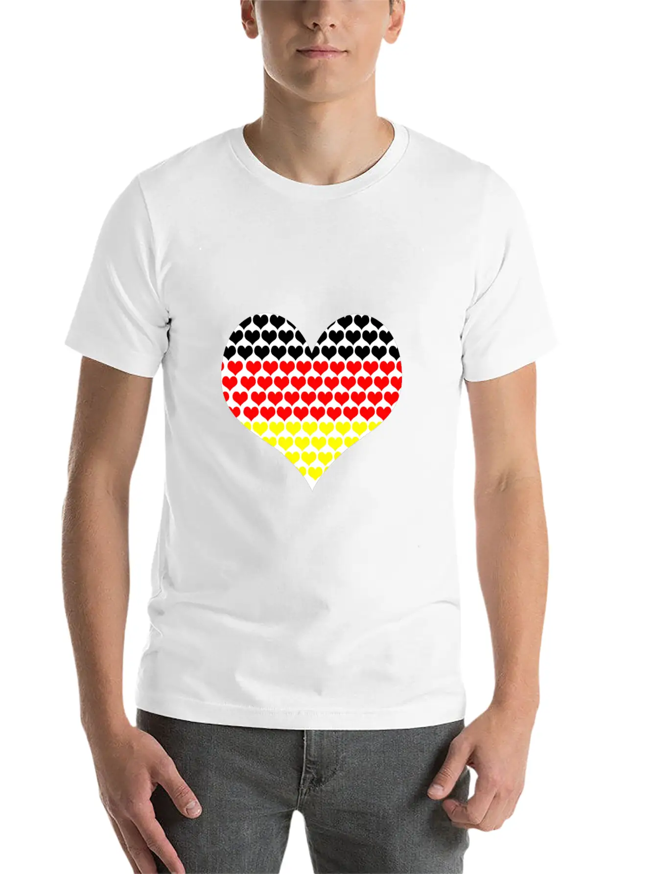 (Germany Flag Heart Shaped) Lightweight Cotton T-Shirt – Daily Comfort Graphic Shirt