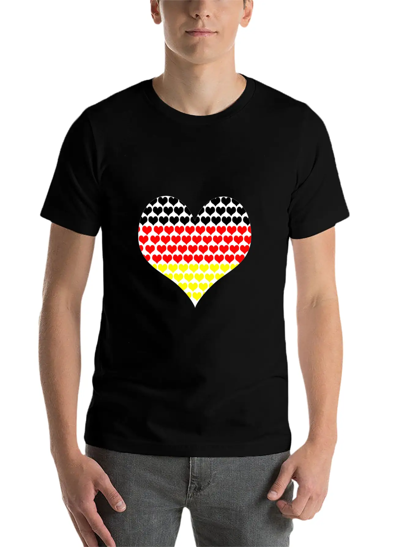 (Germany Flag Heart Shaped) Lightweight Cotton T-Shirt – Daily Comfort Graphic Shirt