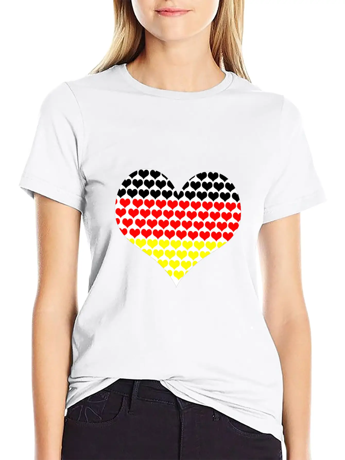 (Germany Flag Heart Shaped) Lightweight Cotton T-Shirt – Daily Comfort Graphic Shirt