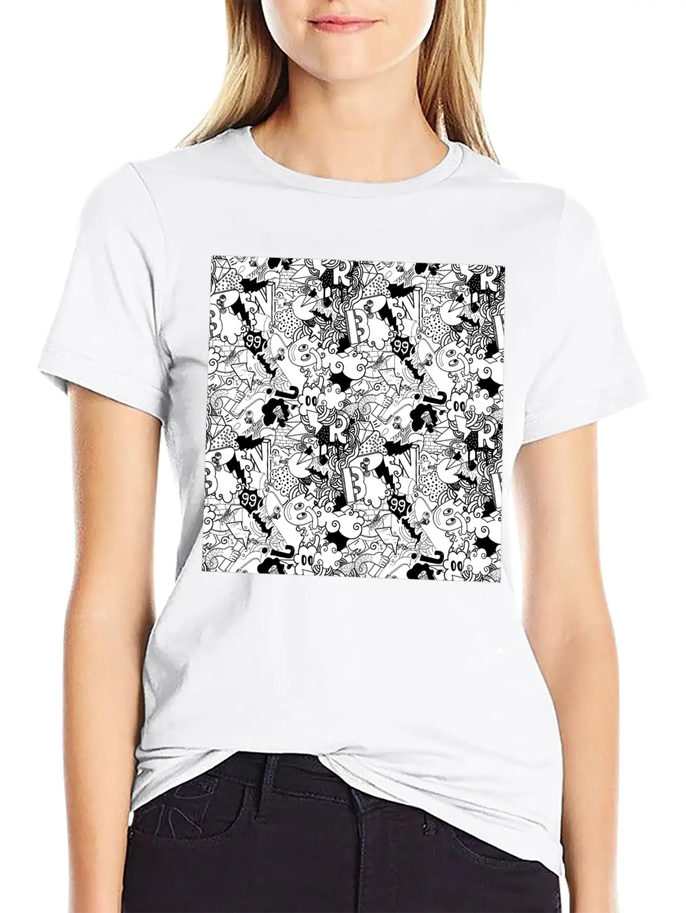 Graffiti Pattern | Street Art Urban Graphic Classic Cotton Tee – Unisex Comfort For Any Season