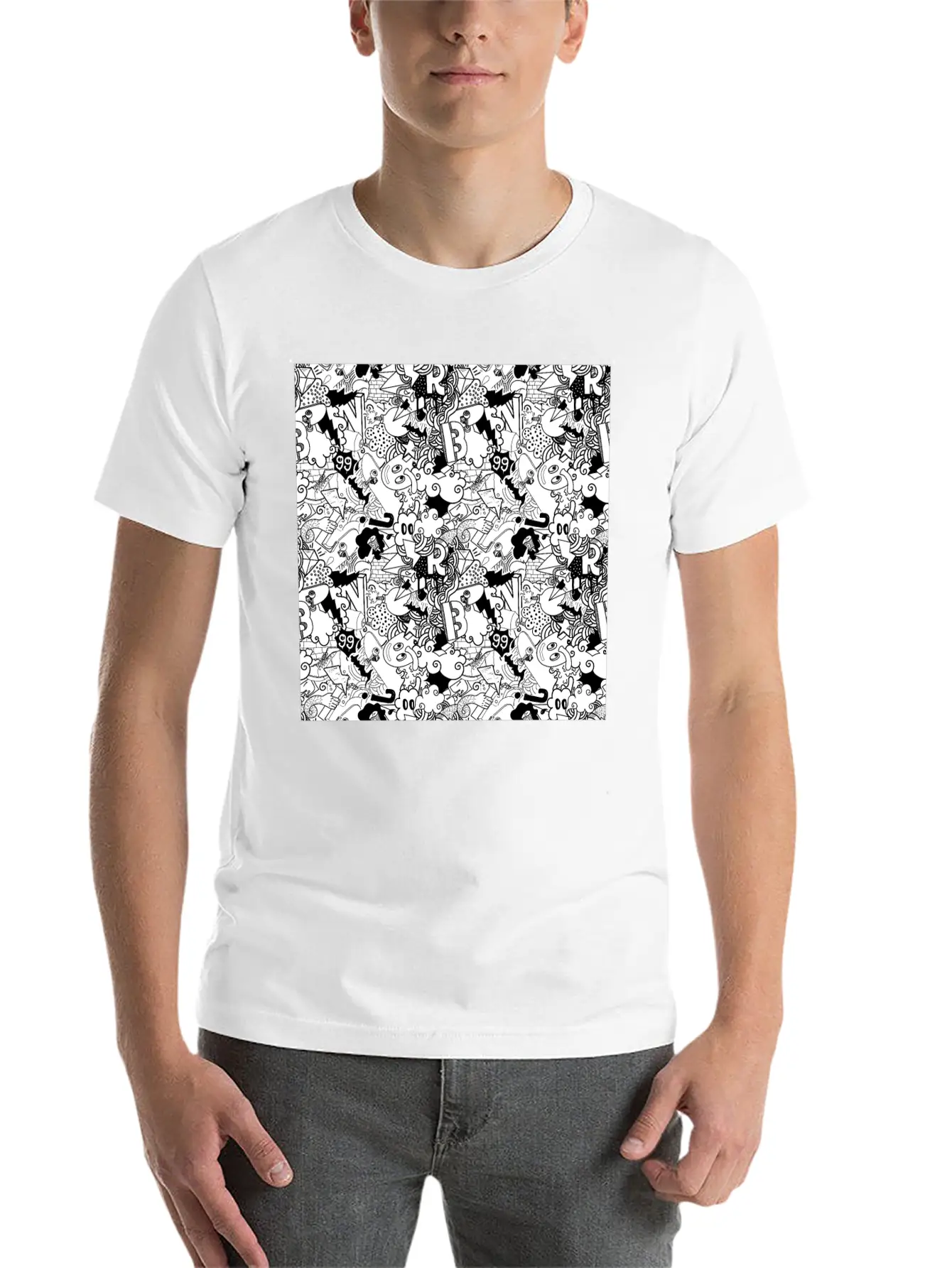 Graffiti Pattern | Street Art Urban Graphic Classic Cotton Tee – Unisex Comfort For Any Season