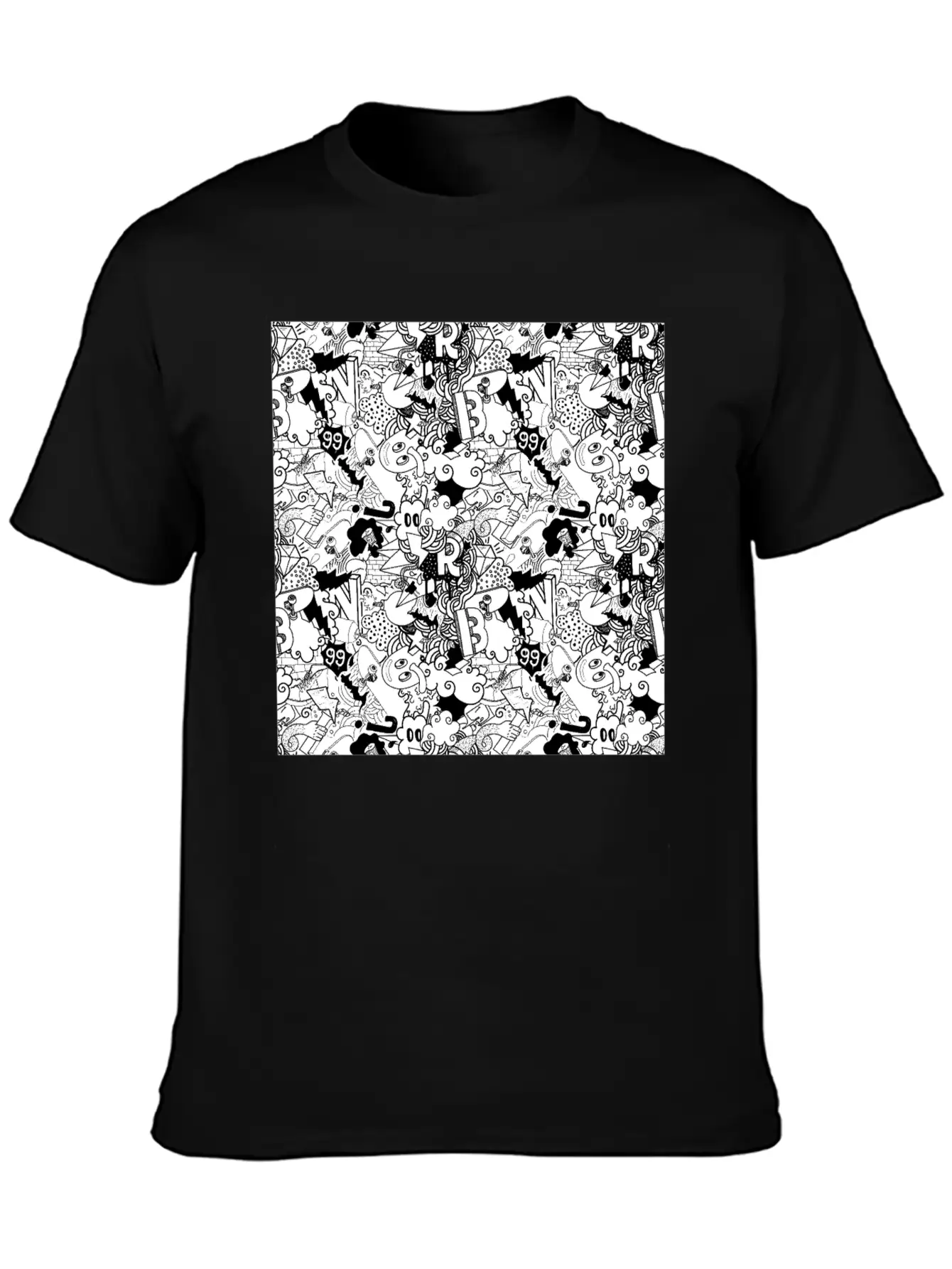 Graffiti Pattern | Street Art Urban Graphic Classic Cotton Tee – Unisex Comfort For Any Season