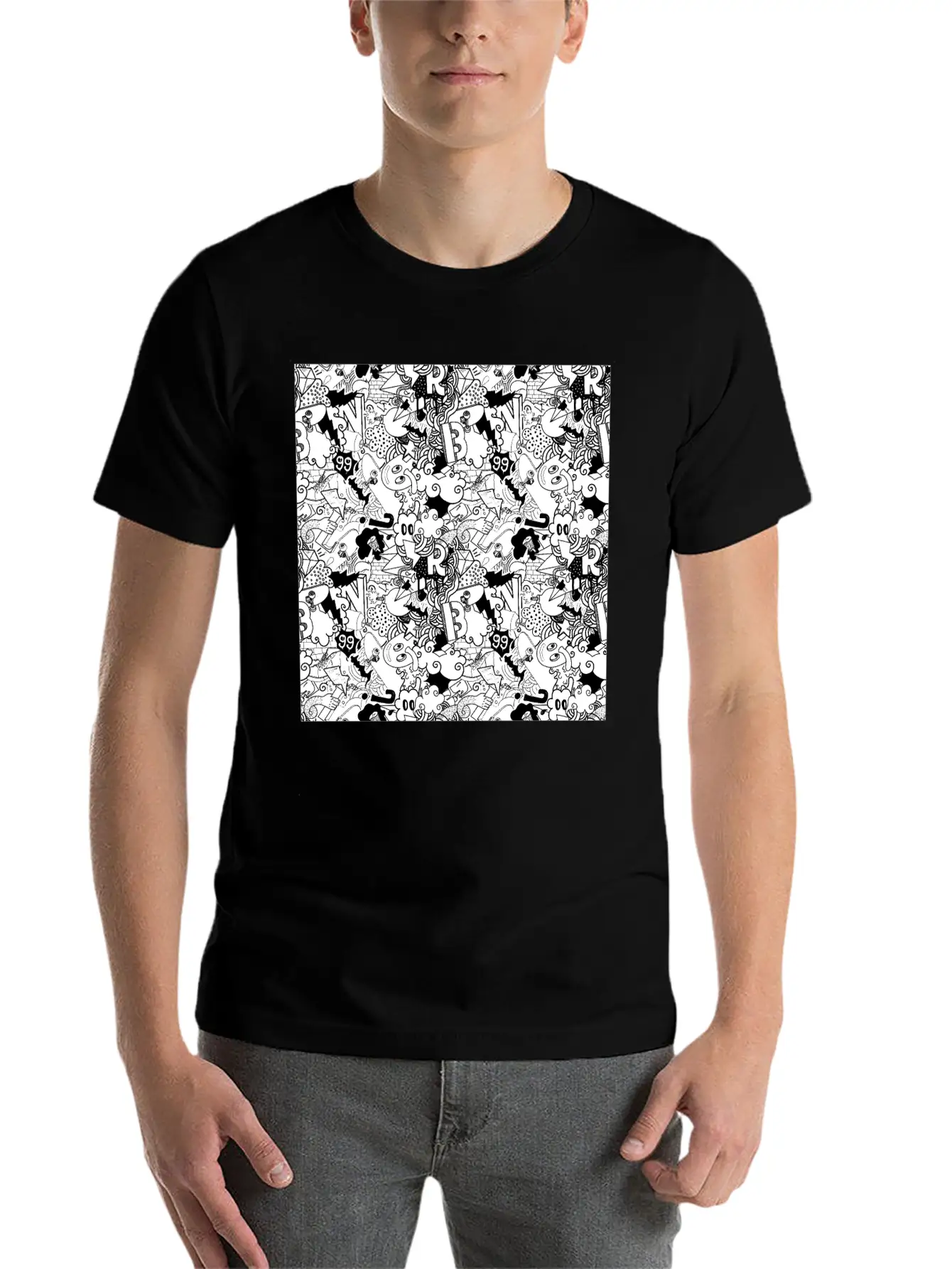 Graffiti Pattern | Street Art Urban Graphic Classic Cotton Tee – Unisex Comfort For Any Season