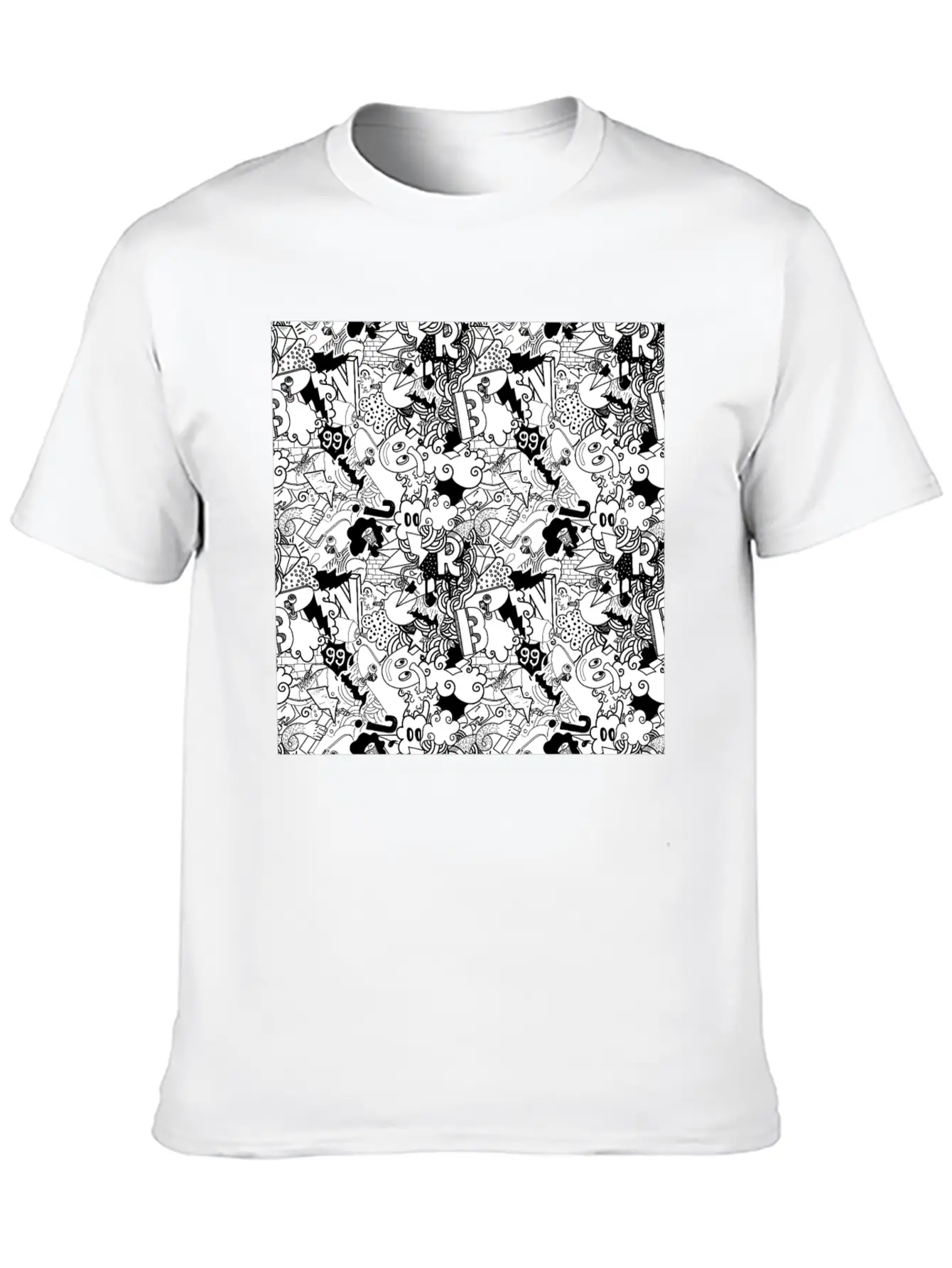Graffiti Pattern | Street Art Urban Graphic Classic Cotton Tee – Unisex Comfort For Any Season