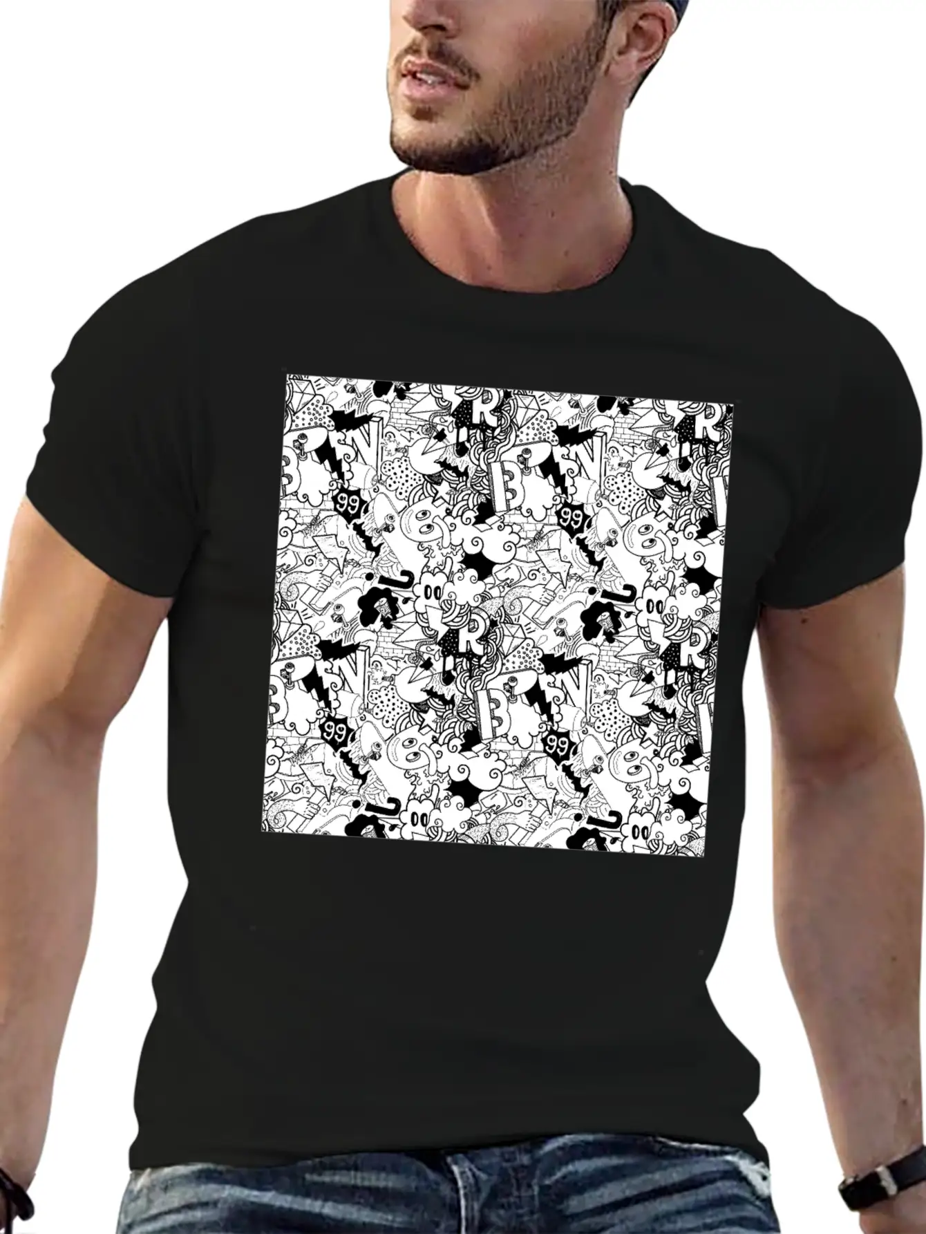Graffiti Pattern | Street Art Urban Graphic Classic Cotton Tee – Unisex Comfort For Any Season