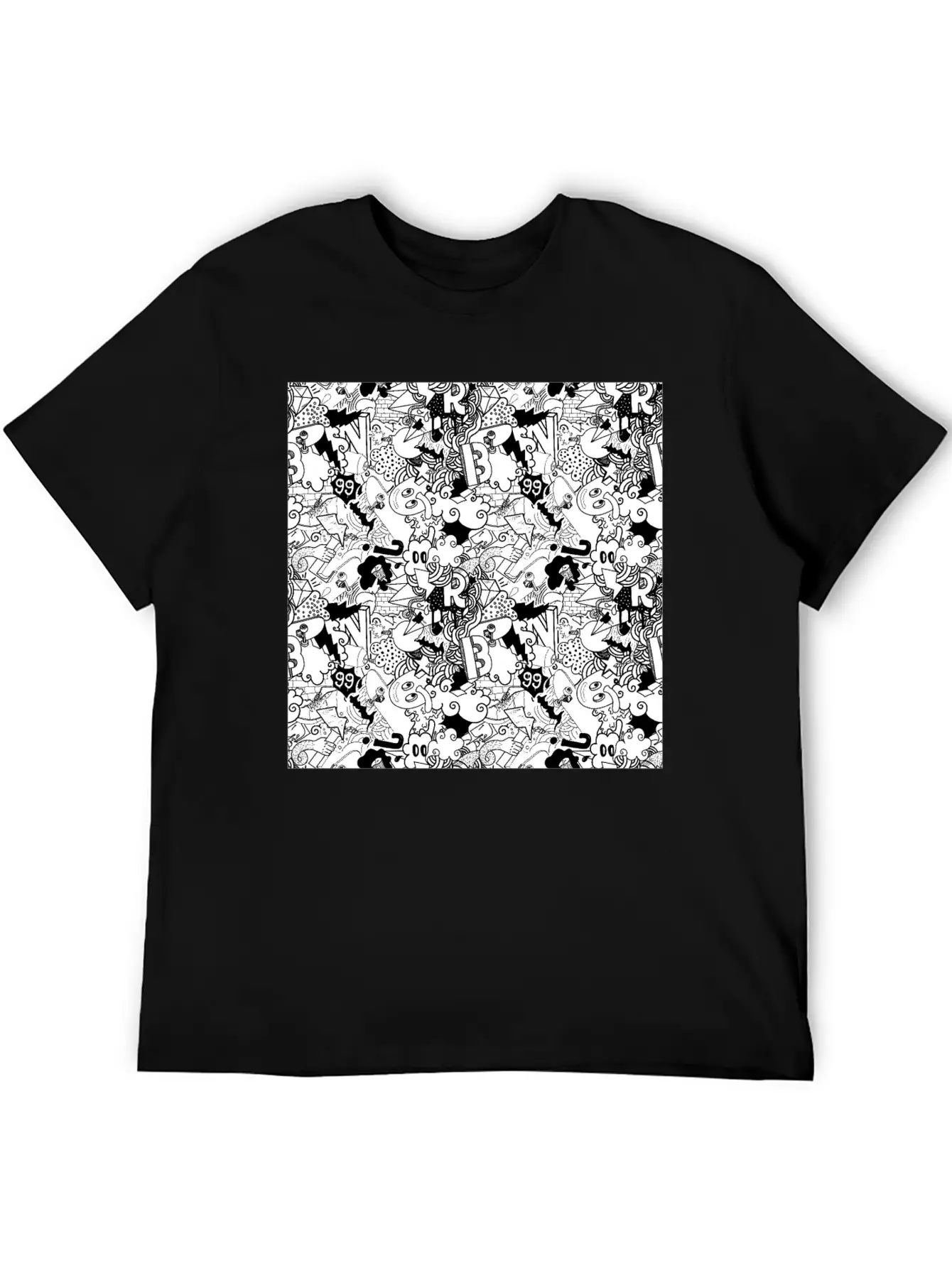 Graffiti Pattern | Street Art Urban Graphic Classic Cotton Tee – Unisex Comfort For Any Season