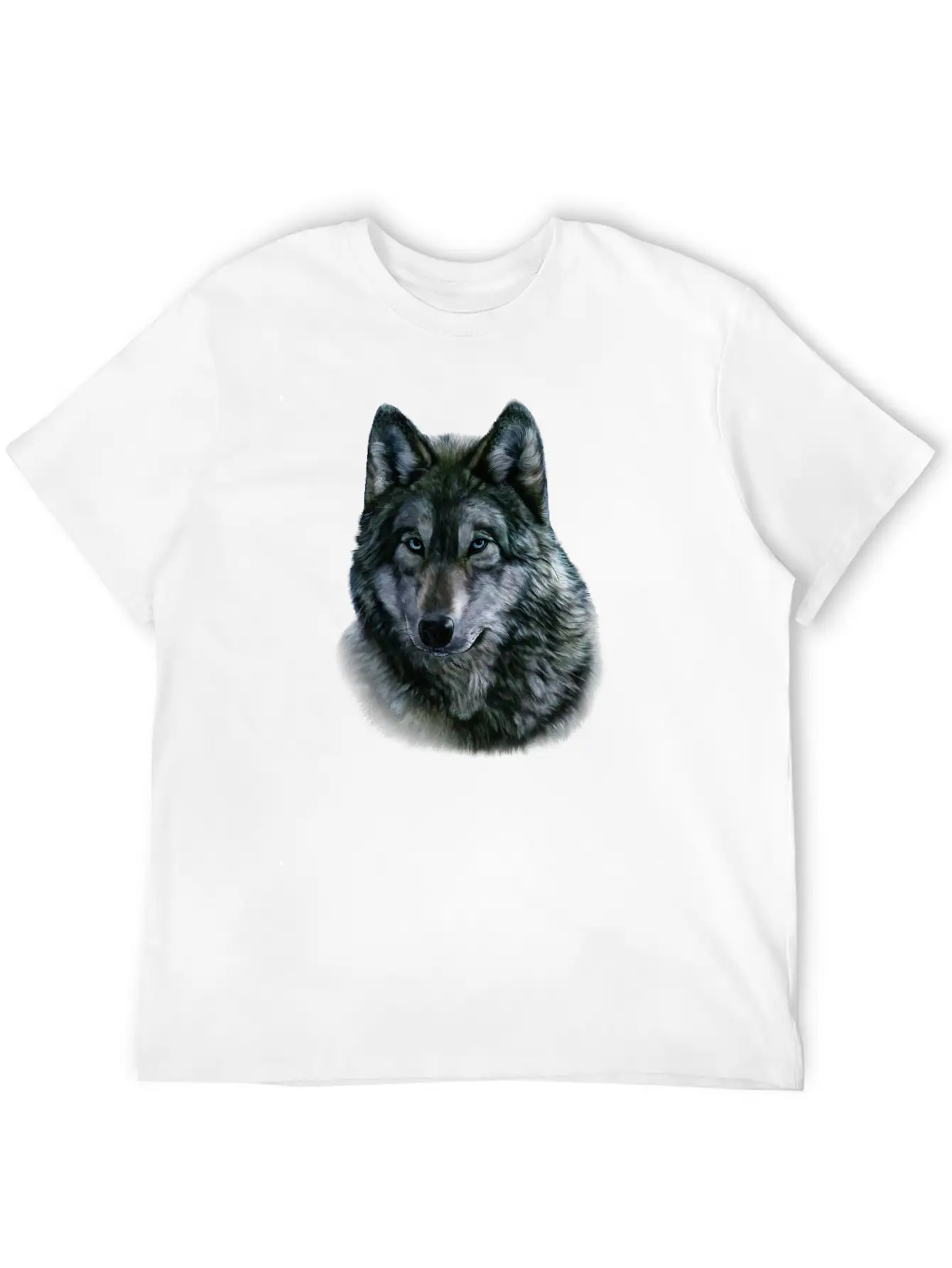Gray Wolf Bust Casual Graphic T-Shirt – Simple And Comfortable Daily Wear