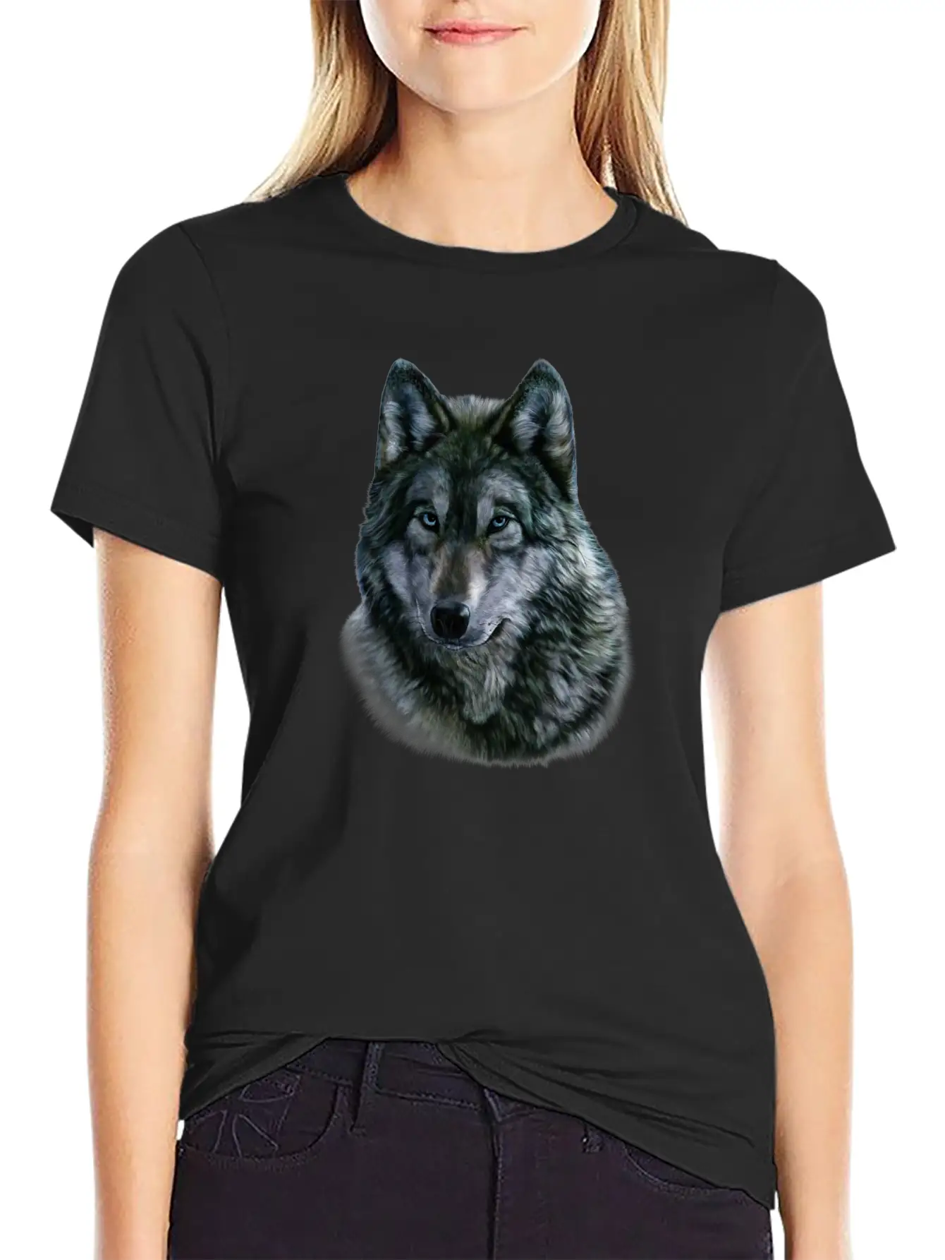 Gray Wolf Bust Casual Graphic T-Shirt – Simple And Comfortable Daily Wear