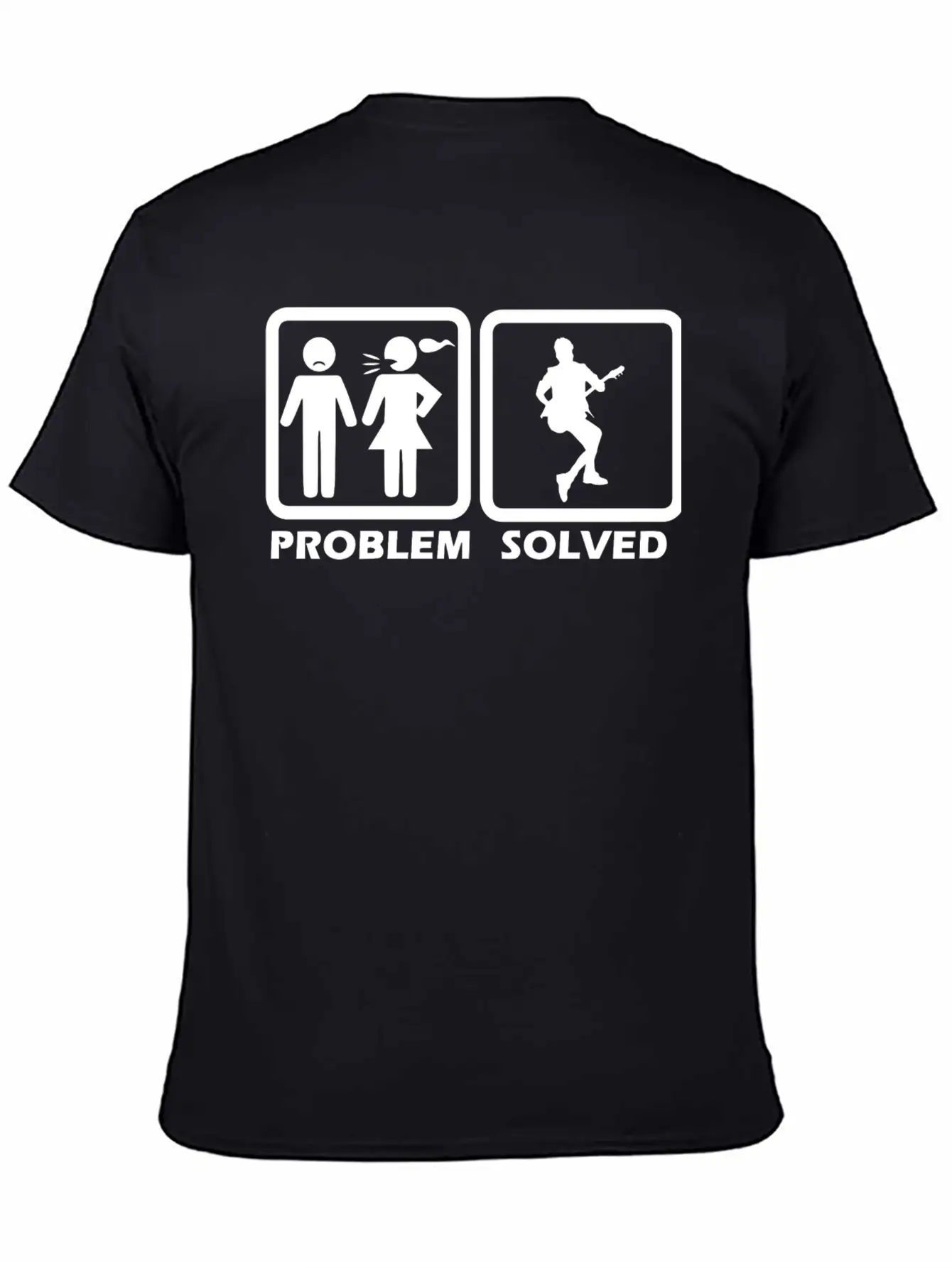 Guitar - Guitar Solved My Problem Unisex Short Sleeve Soft Cotton T-Shirt – Casual Everyday Wear