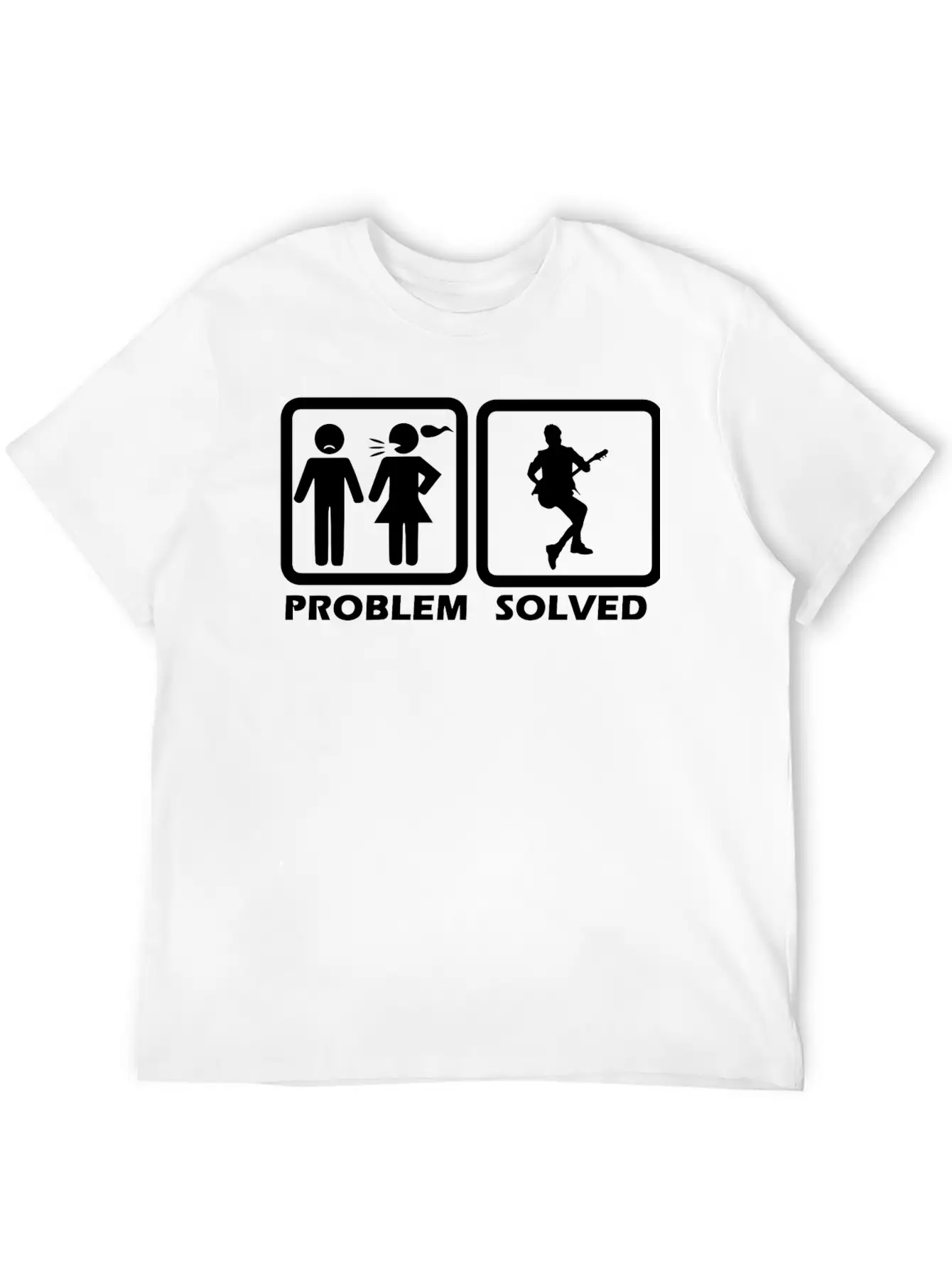 Guitar - Guitar Solved My Problem Unisex Short Sleeve Soft Cotton T-Shirt – Casual Everyday Wear