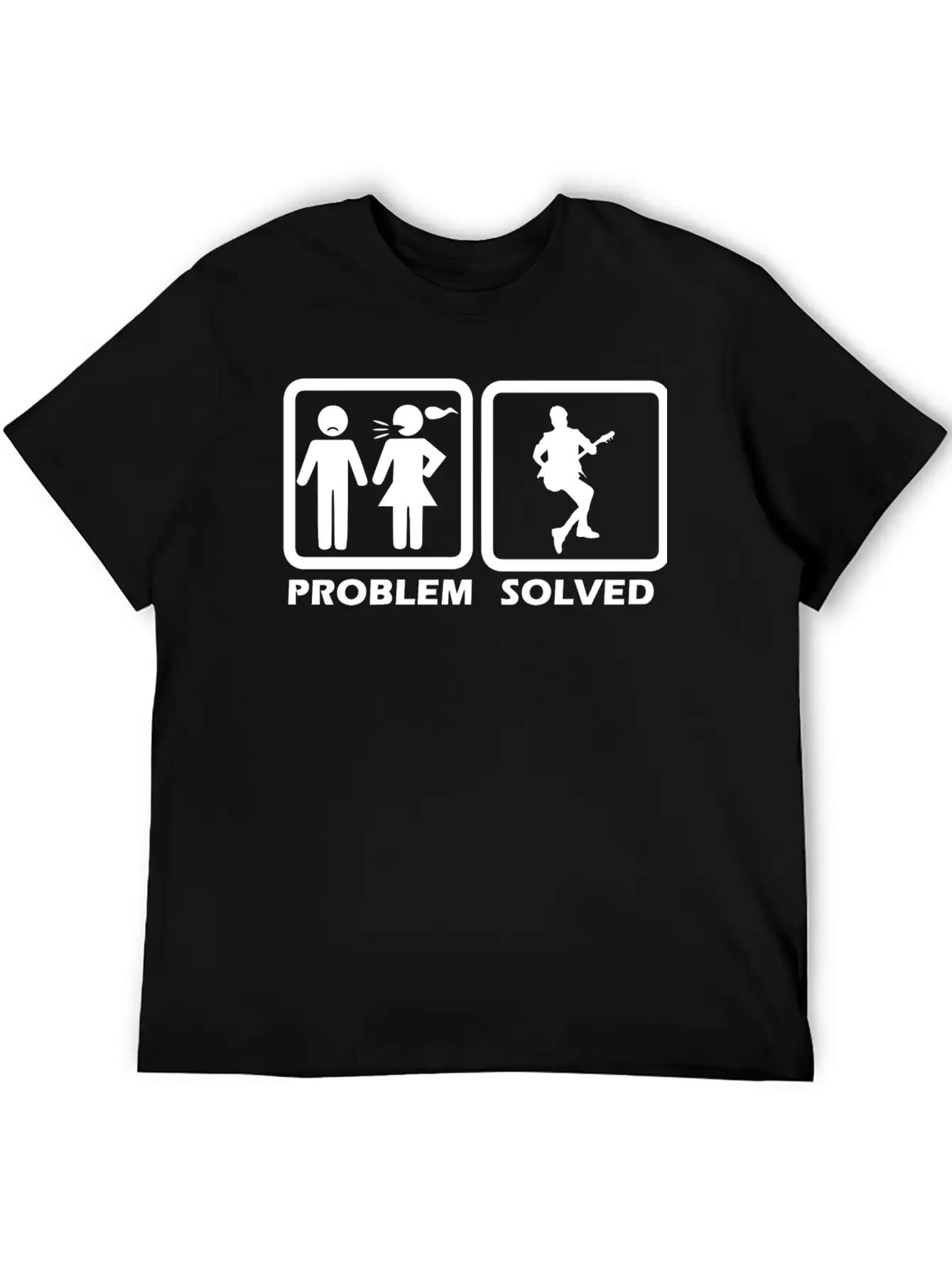 Guitar - Guitar Solved My Problem Unisex Short Sleeve Soft Cotton T-Shirt – Casual Everyday Wear