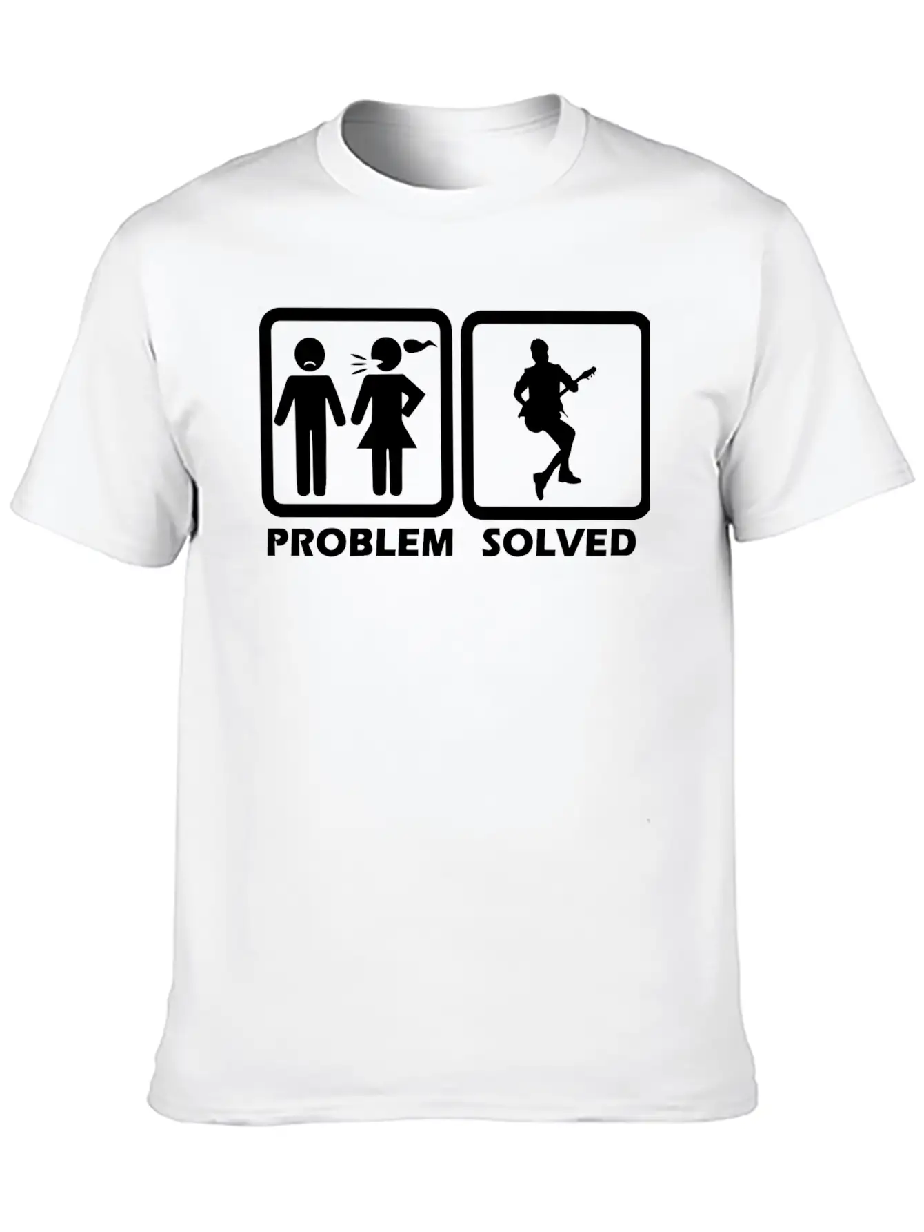 Guitar - Guitar Solved My Problem Unisex Short Sleeve Soft Cotton T-Shirt – Casual Everyday Wear