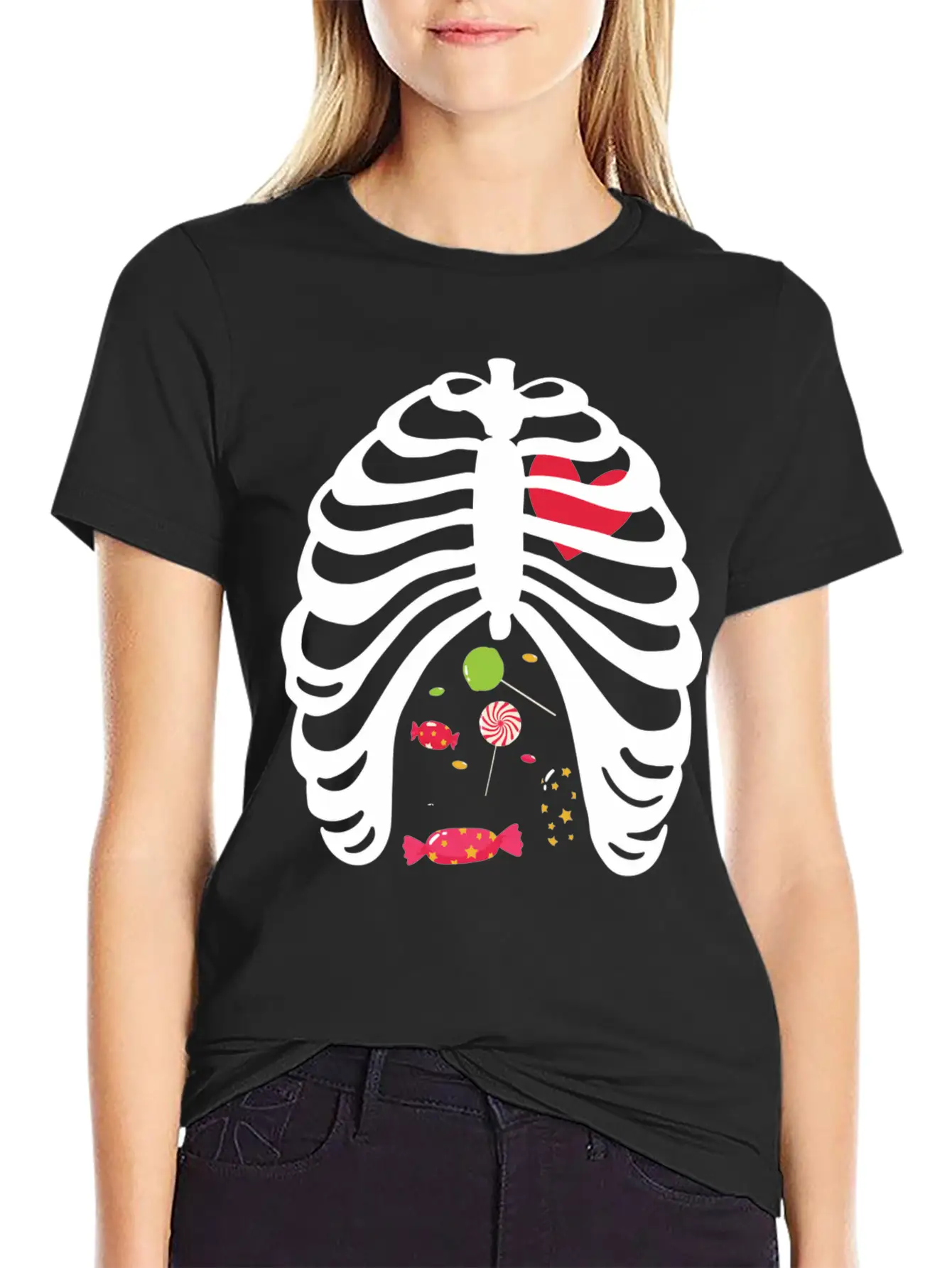 Halloween Candy Skeleton Rib Cage Classic Cotton Tee – Unisex Comfort For Any Season