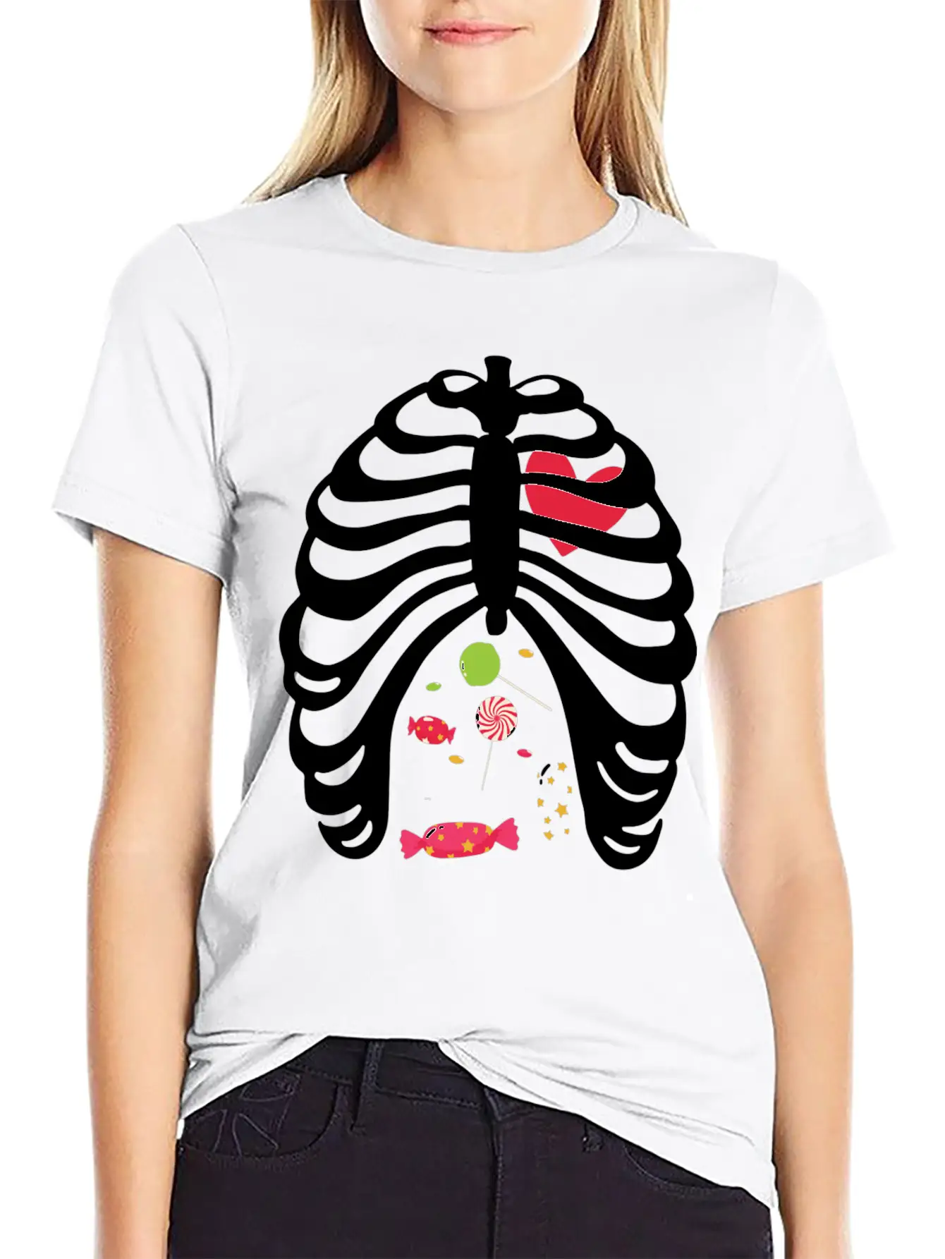 Halloween Candy Skeleton Rib Cage Classic Cotton Tee – Unisex Comfort For Any Season