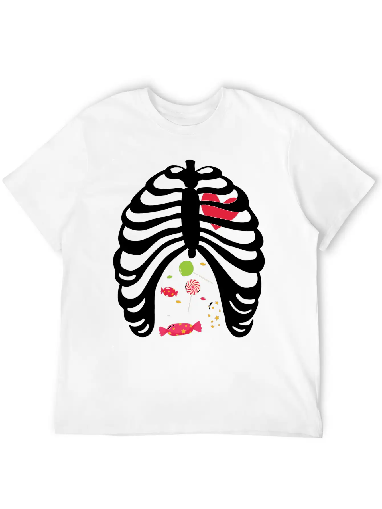 Halloween Candy Skeleton Rib Cage Classic Cotton Tee – Unisex Comfort For Any Season