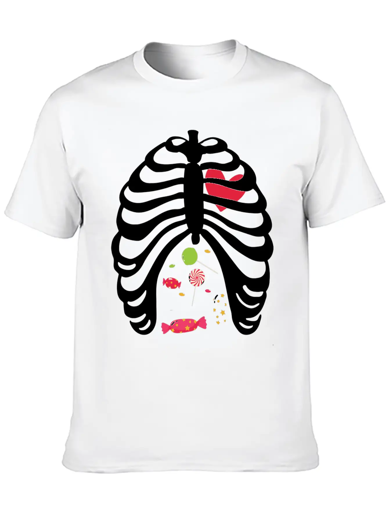 Halloween Candy Skeleton Rib Cage Classic Cotton Tee – Unisex Comfort For Any Season