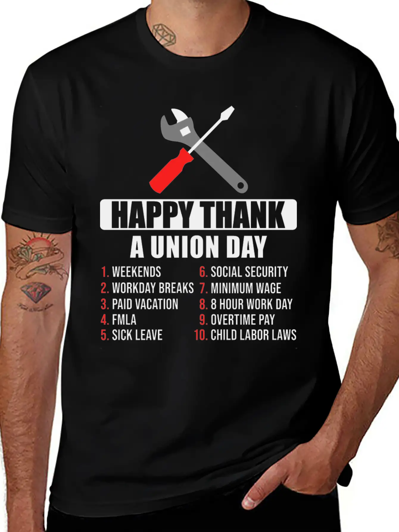 Happy Thank A Union Day Labor Day Unisex Short Sleeve Soft Cotton T-Shirt – Casual Everyday Wear