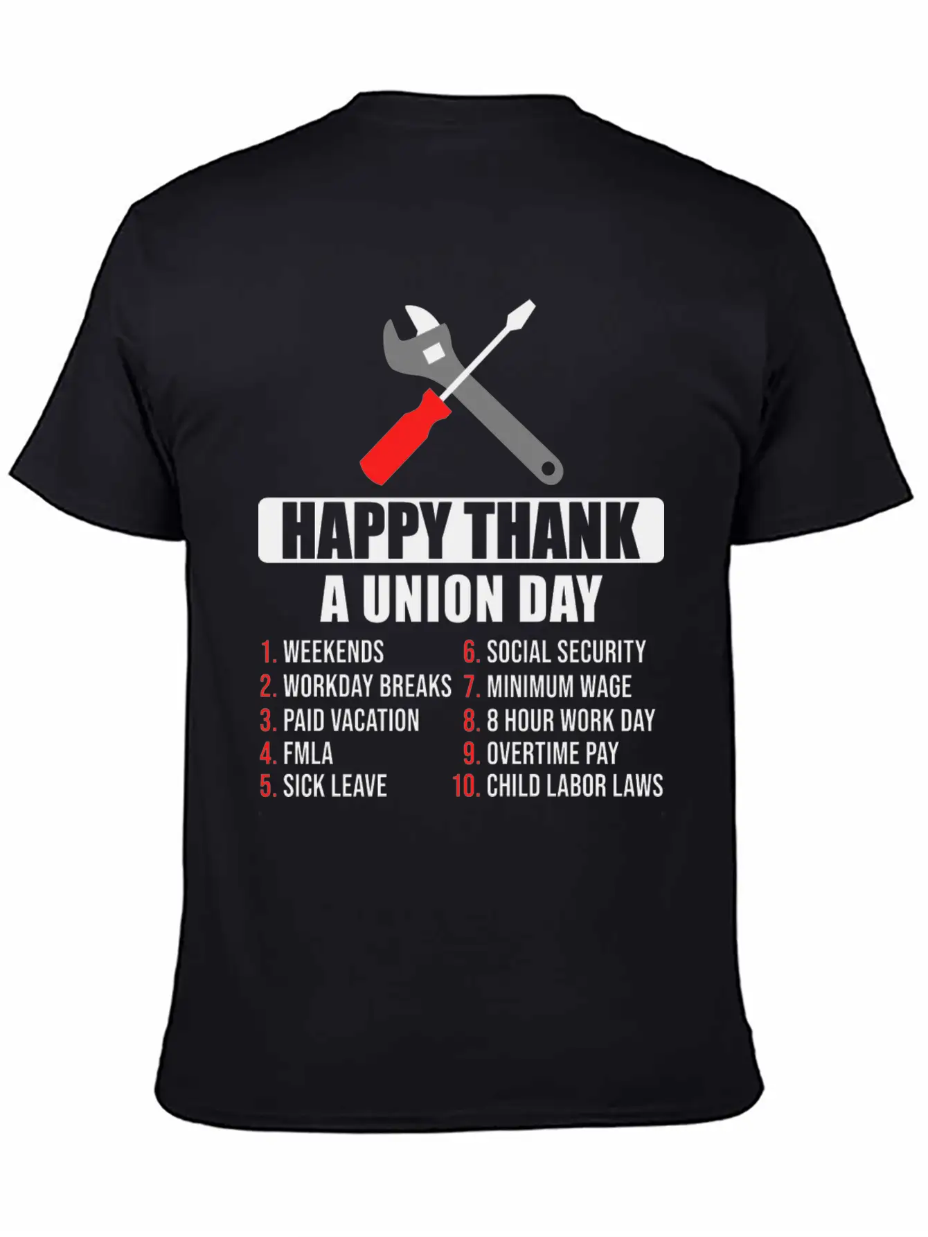 Happy Thank A Union Day Labor Day Unisex Short Sleeve Soft Cotton T-Shirt – Casual Everyday Wear